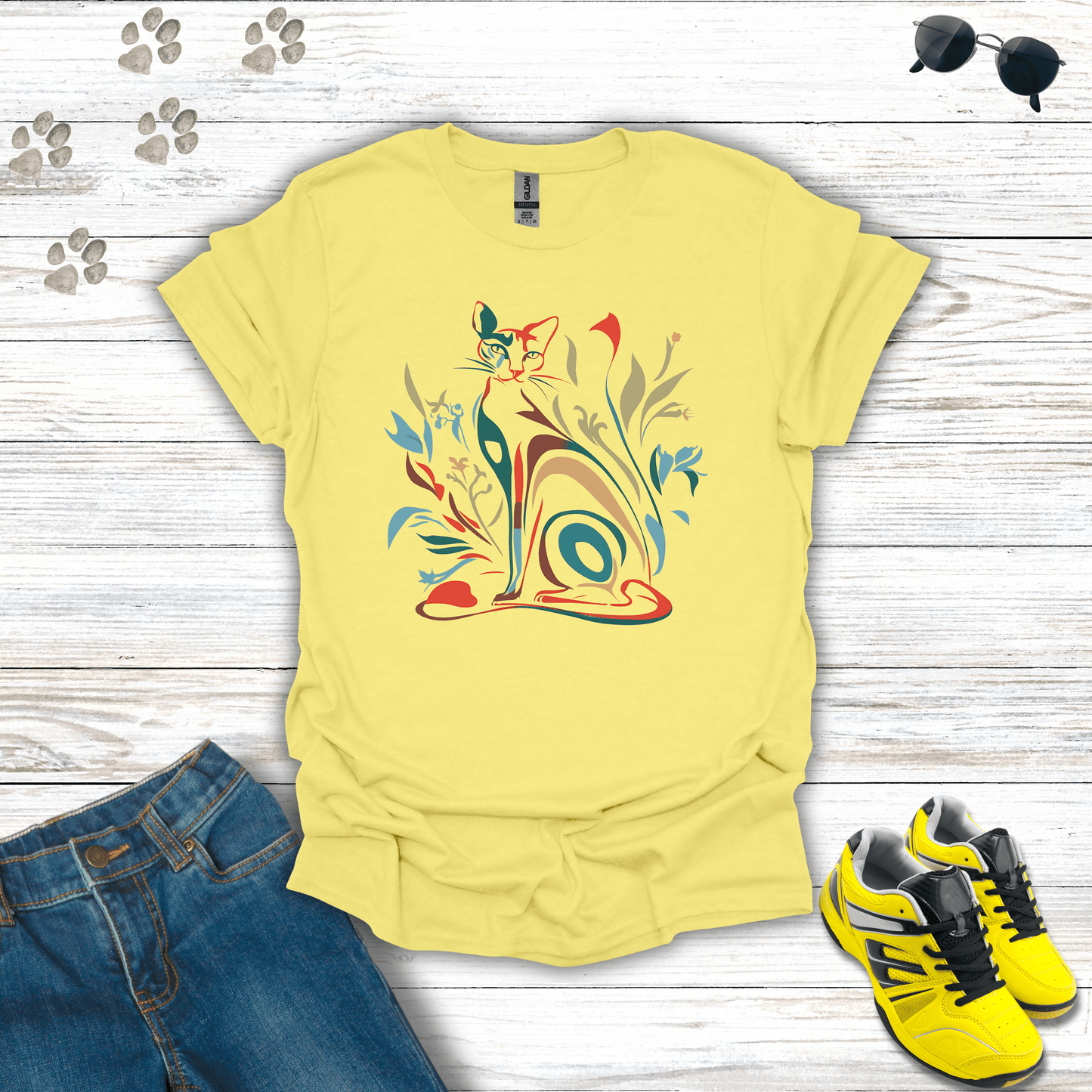 Aurora Aura: The Ethereal Cat T-Shirt