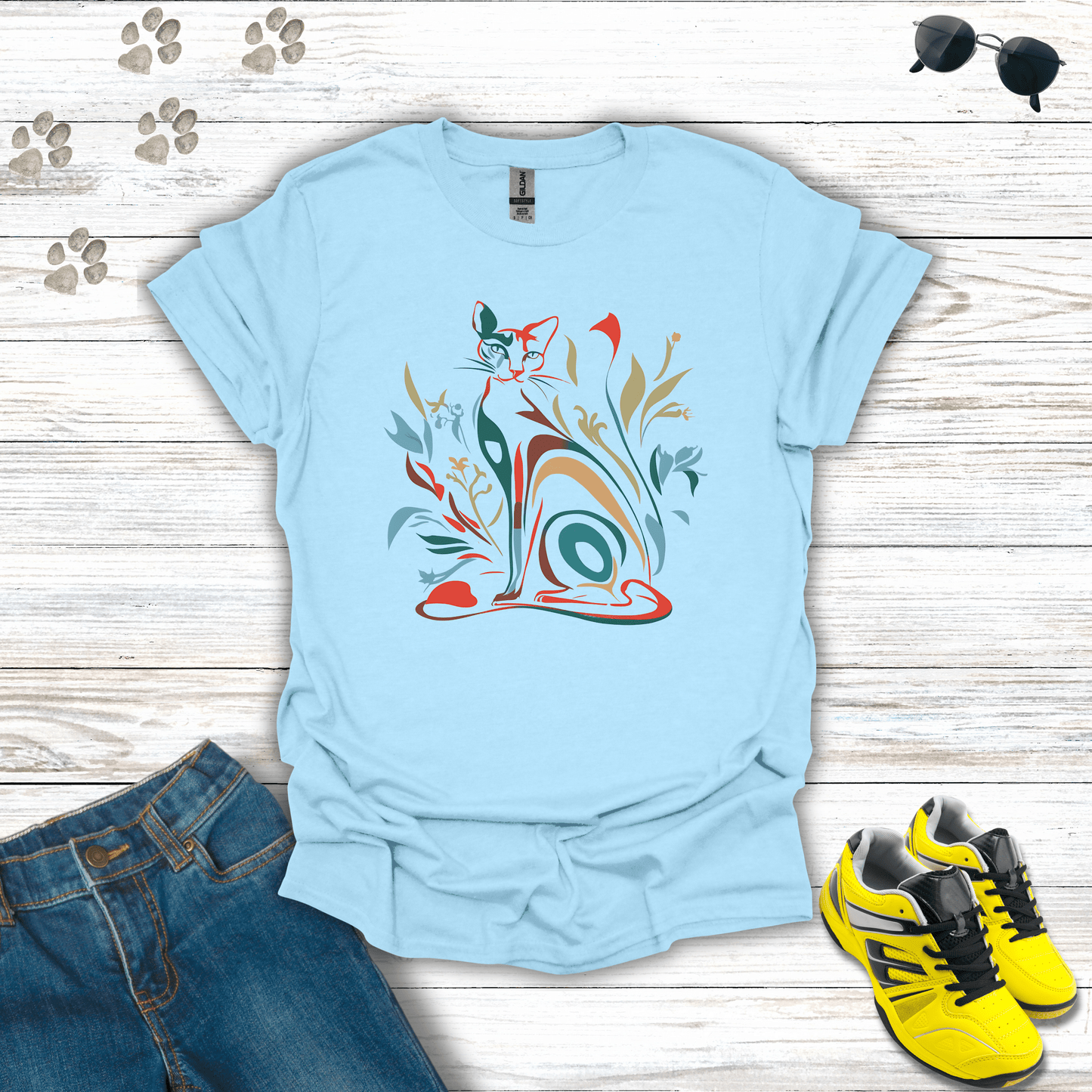 Aurora Aura: The Ethereal Cat T-Shirt