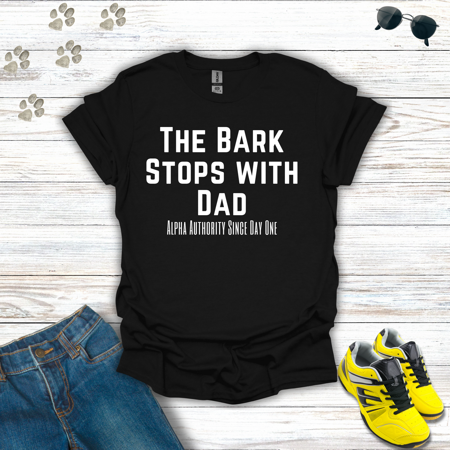 The Bark Stops w/ Dad - T-Shirt
