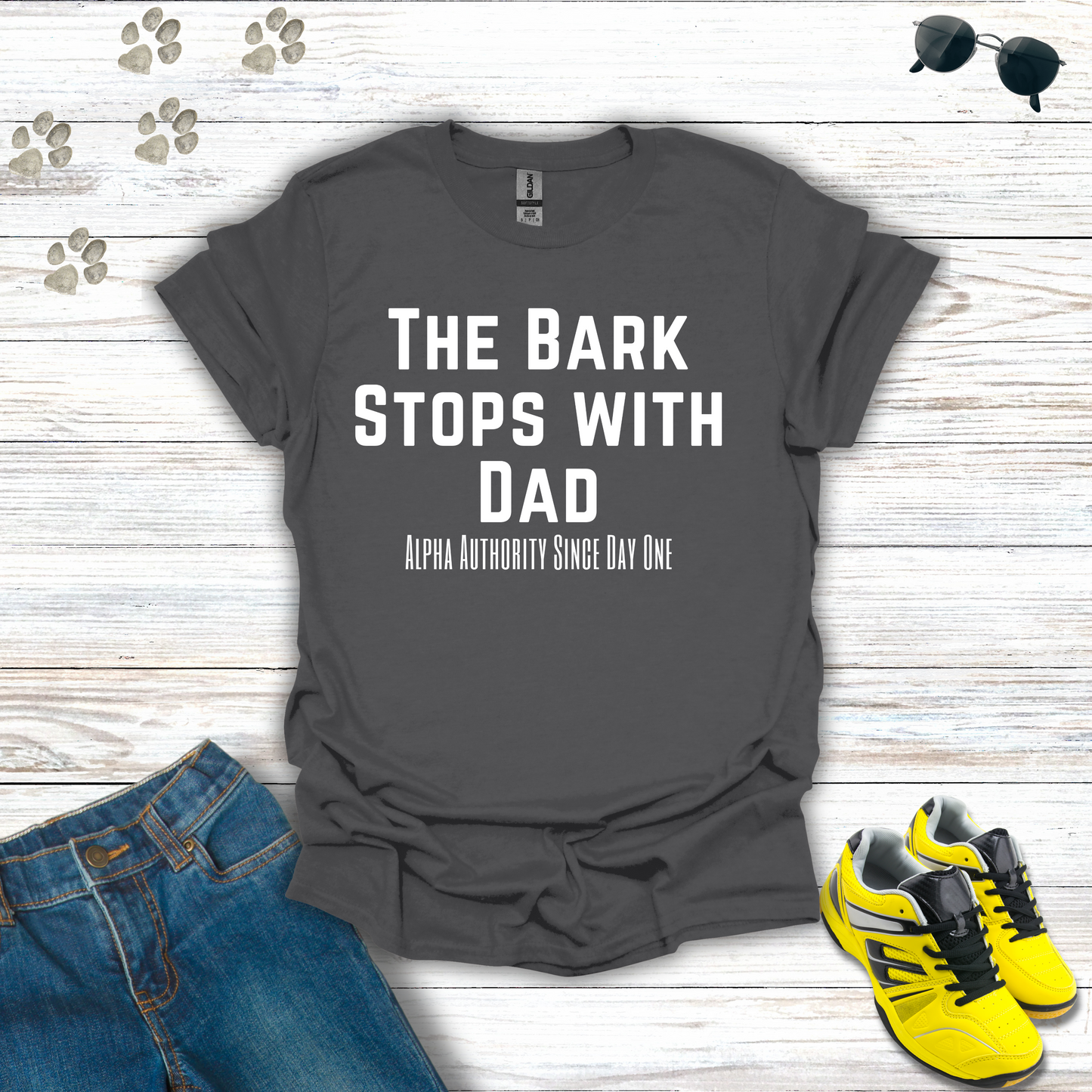 The Bark Stops w/ Dad - T-Shirt