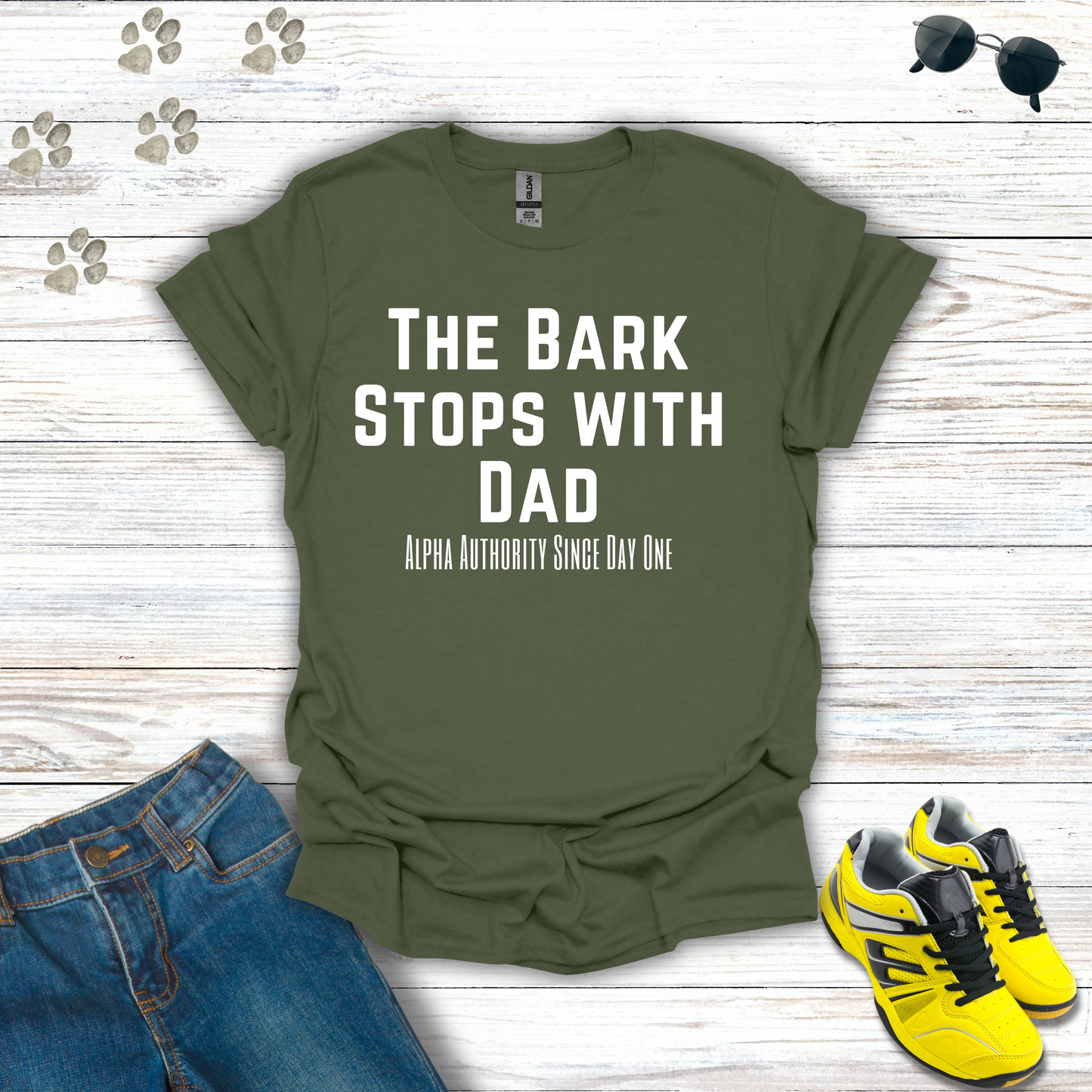 The Bark Stops w/ Dad - T-Shirt