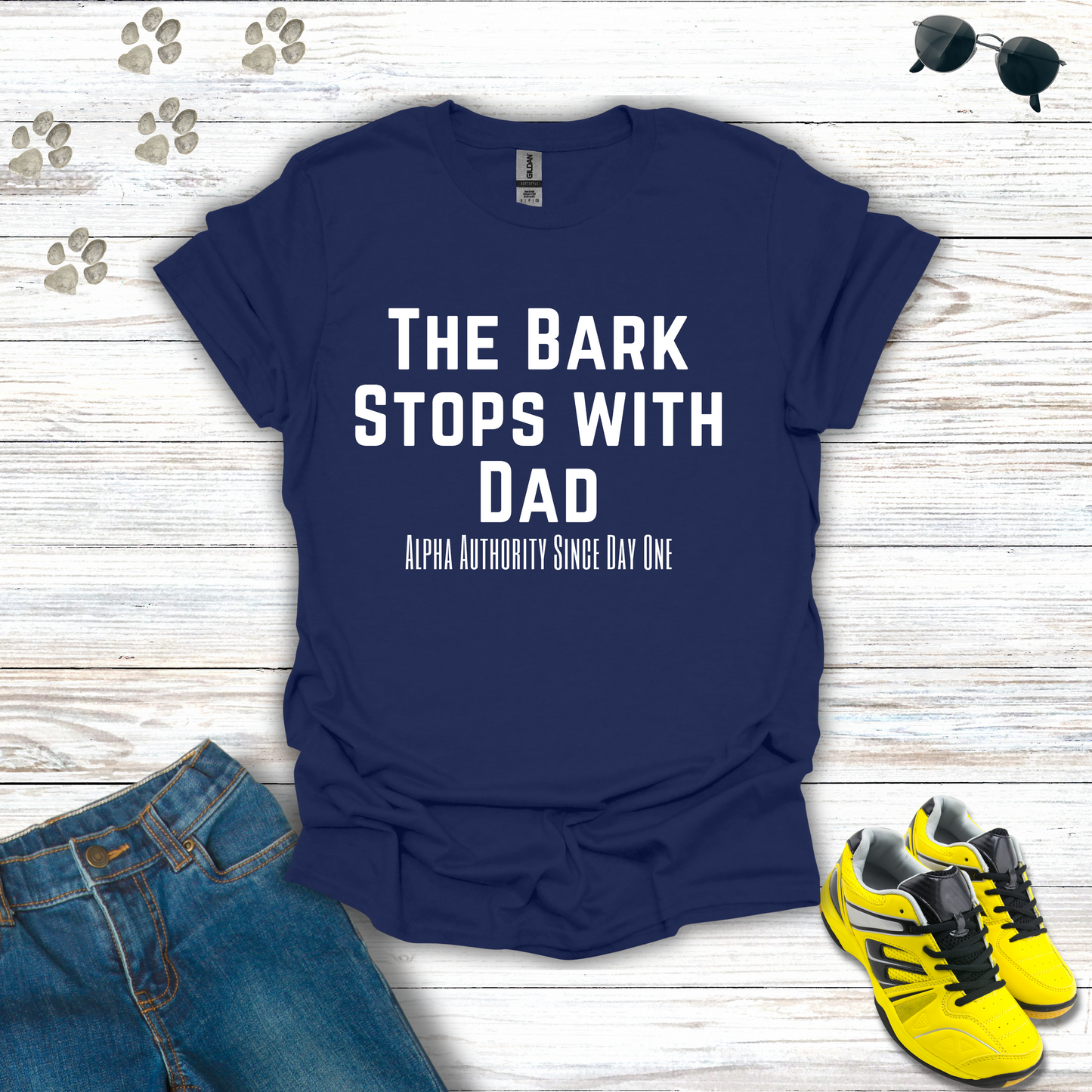 The Bark Stops w/ Dad - T-Shirt