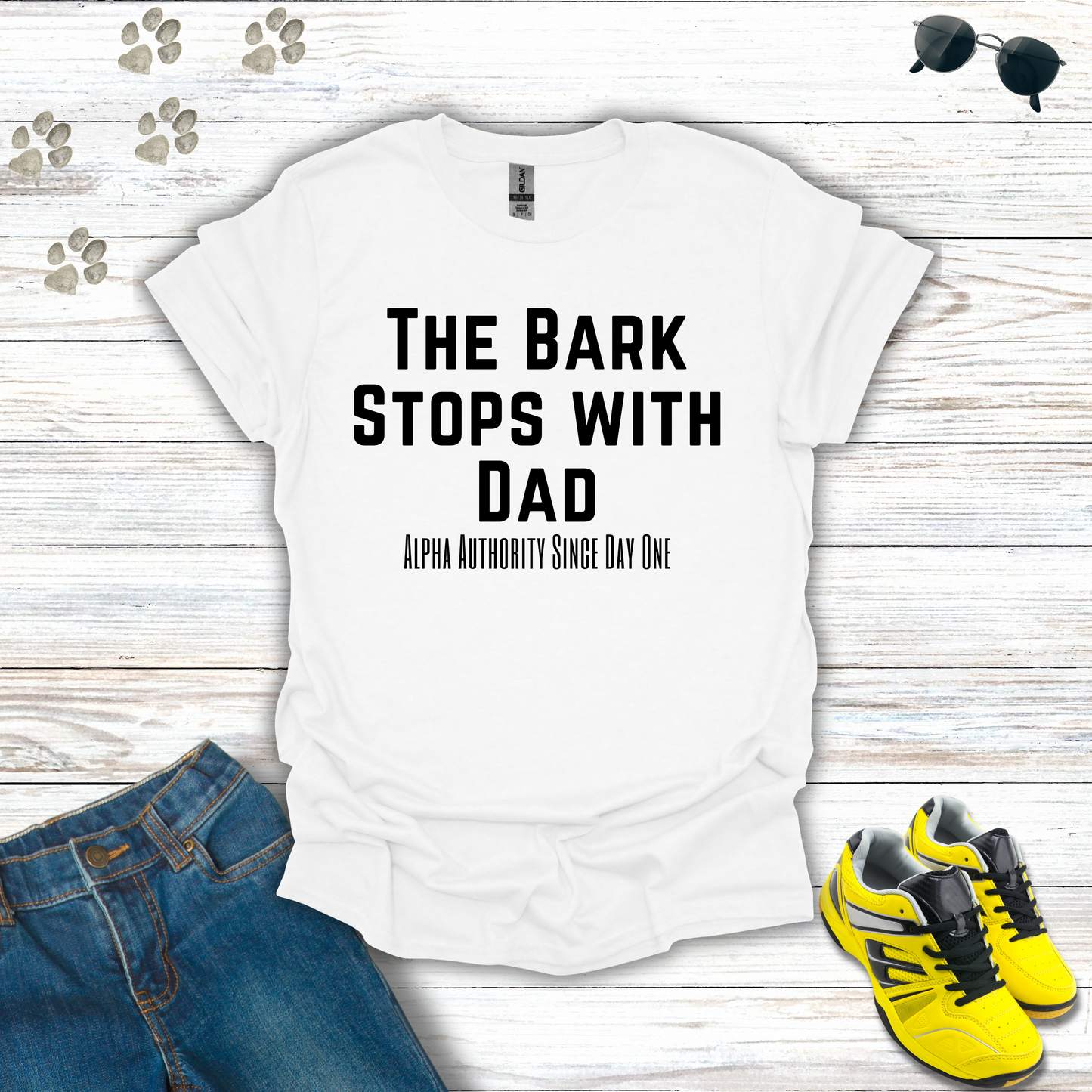 The Bark Stops w/ Dad - T-Shirt