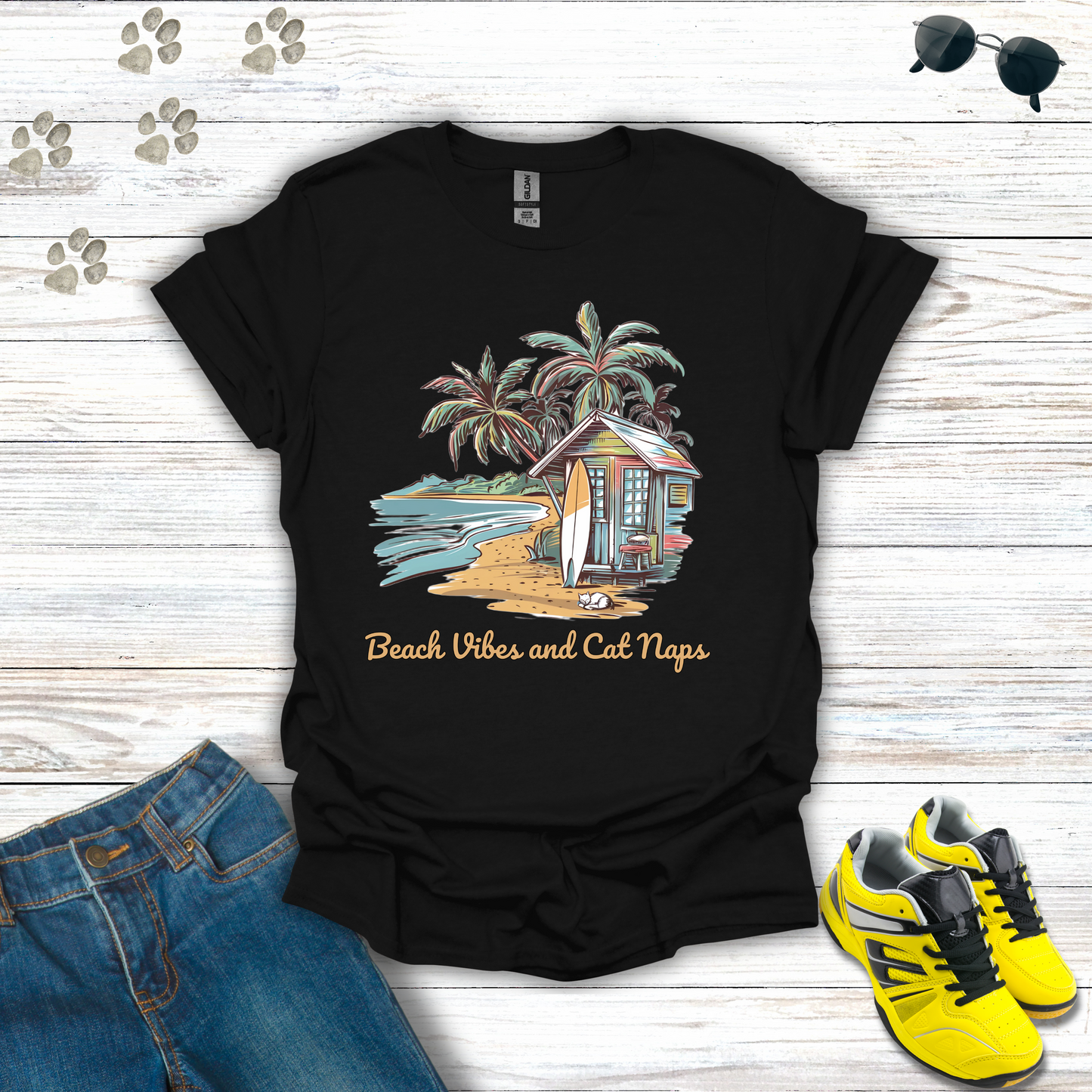 Beach Vibes and Cat Naps T-Shirt
