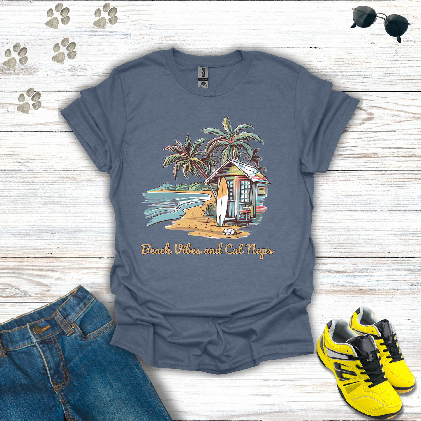 Beach Vibes and Cat Naps T-Shirt