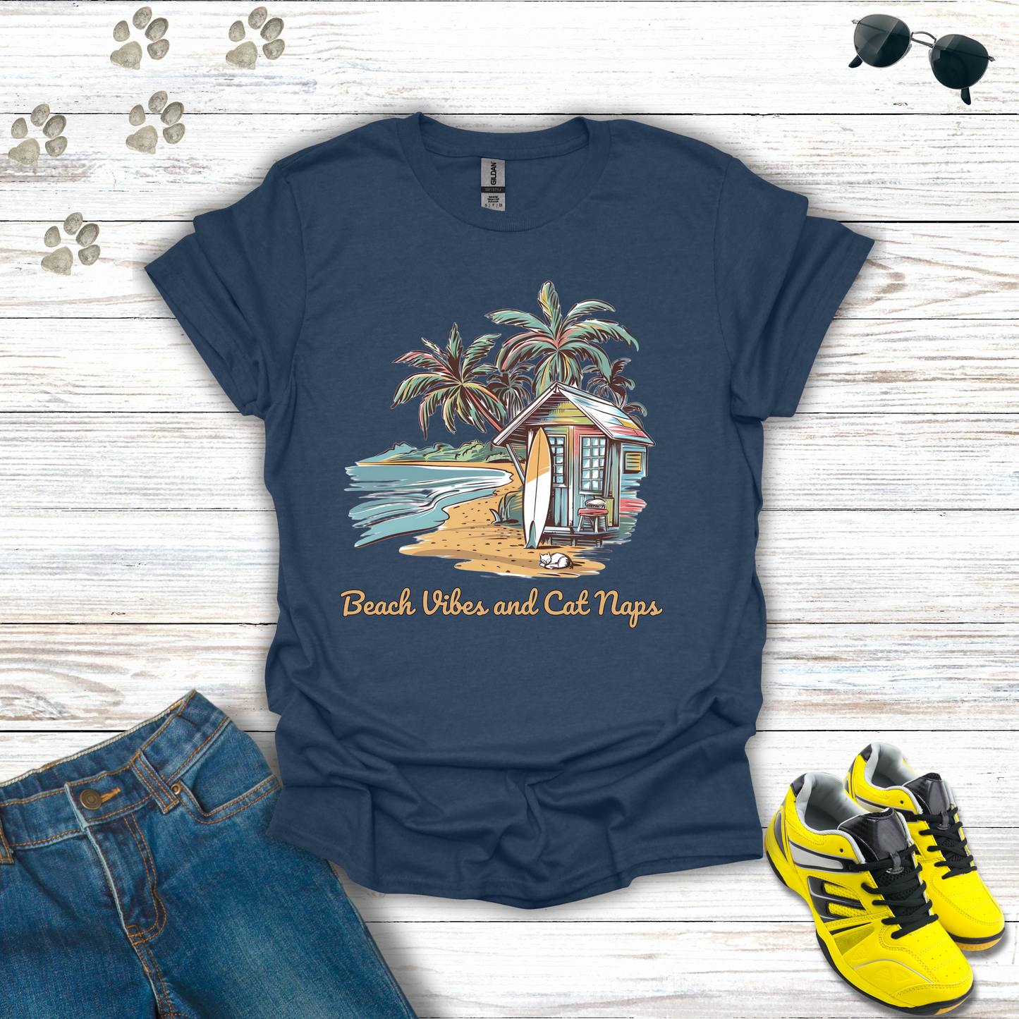 Beach Vibes and Cat Naps T-Shirt