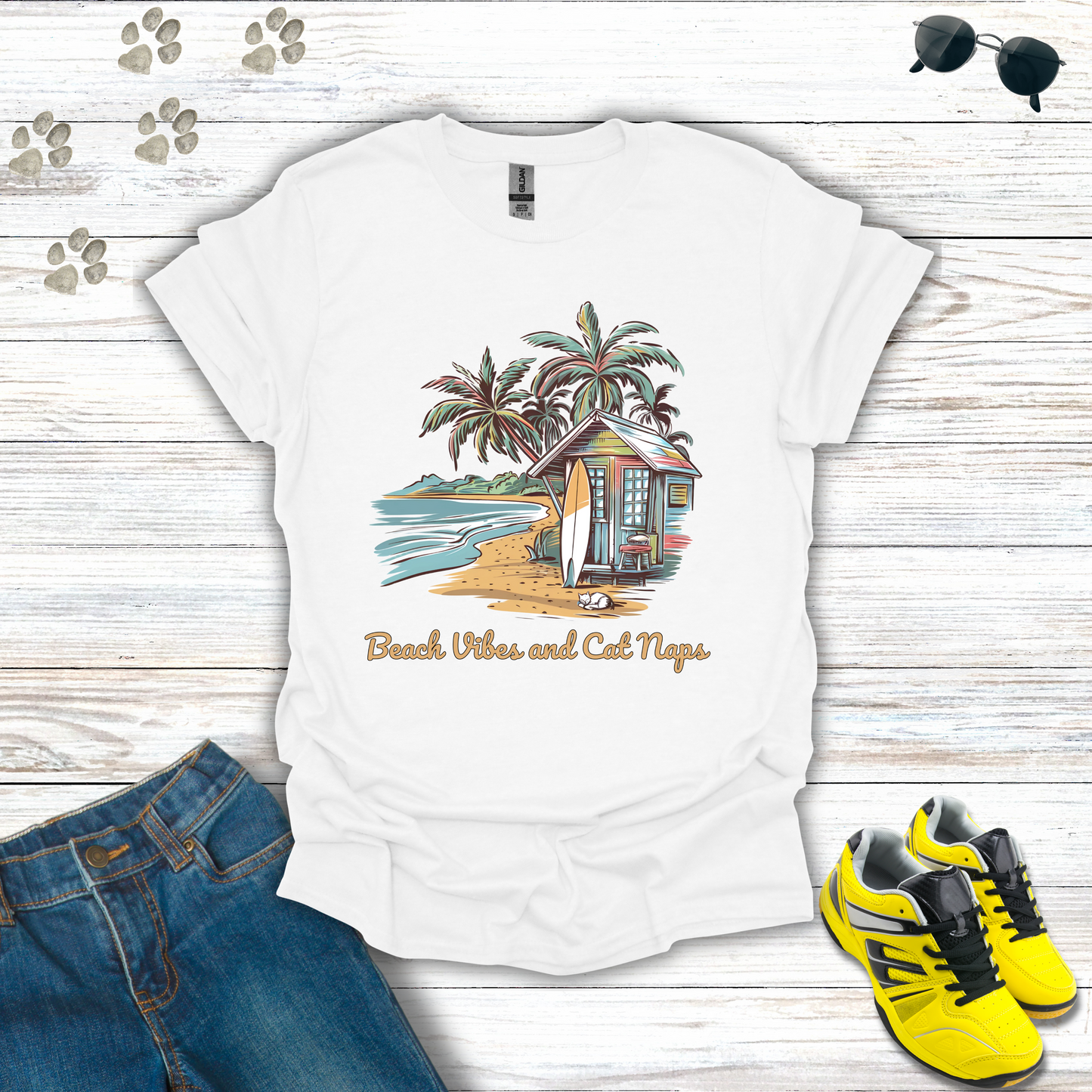 Beach Vibes and Cat Naps T-Shirt