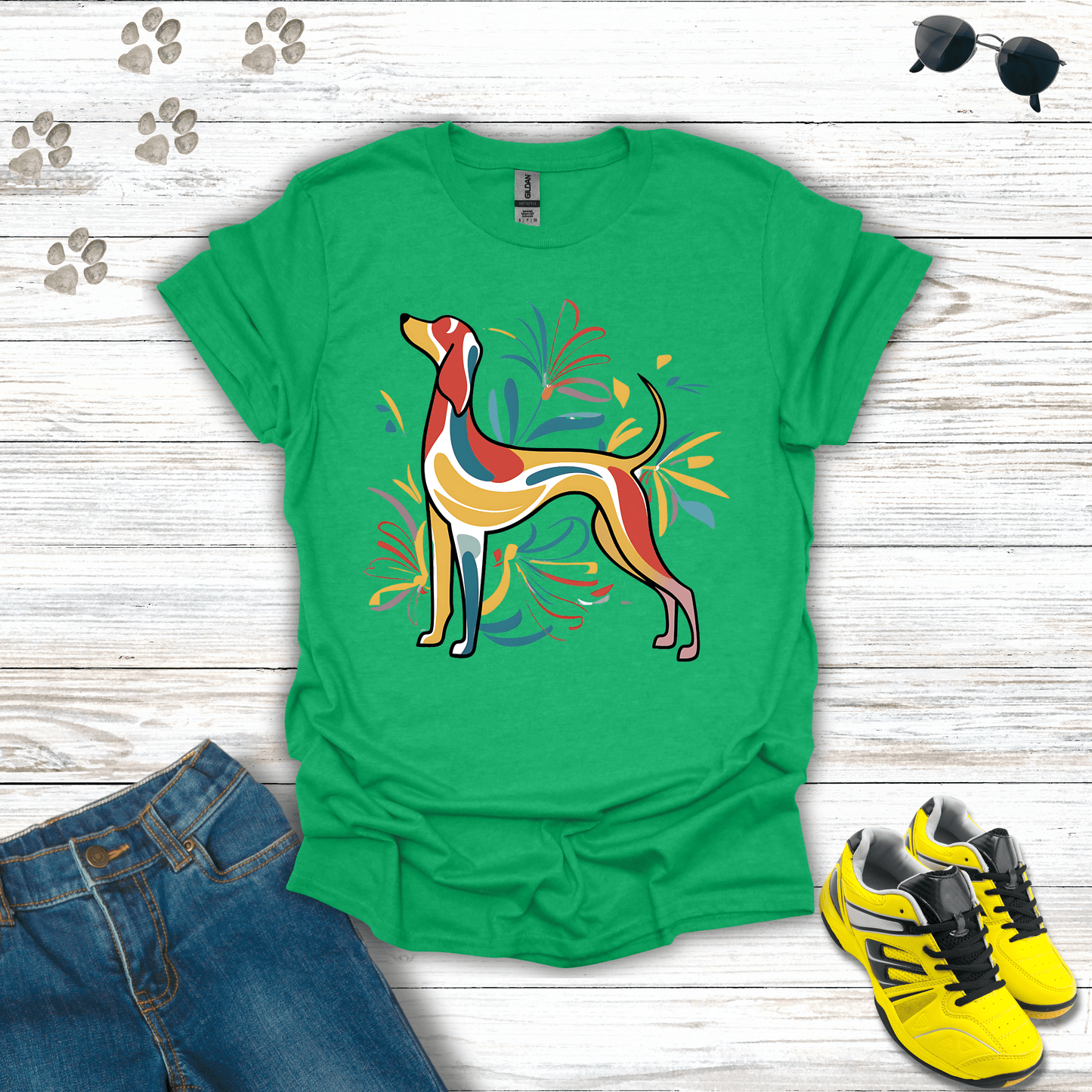 Blossoming Hound Elegance T-Shirt