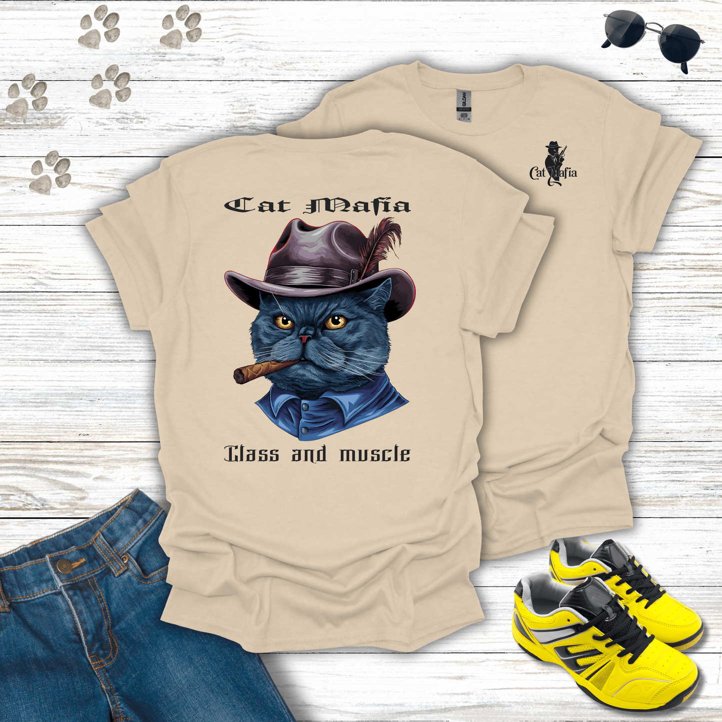 British Shorthair Cat Mafia T-Shirt