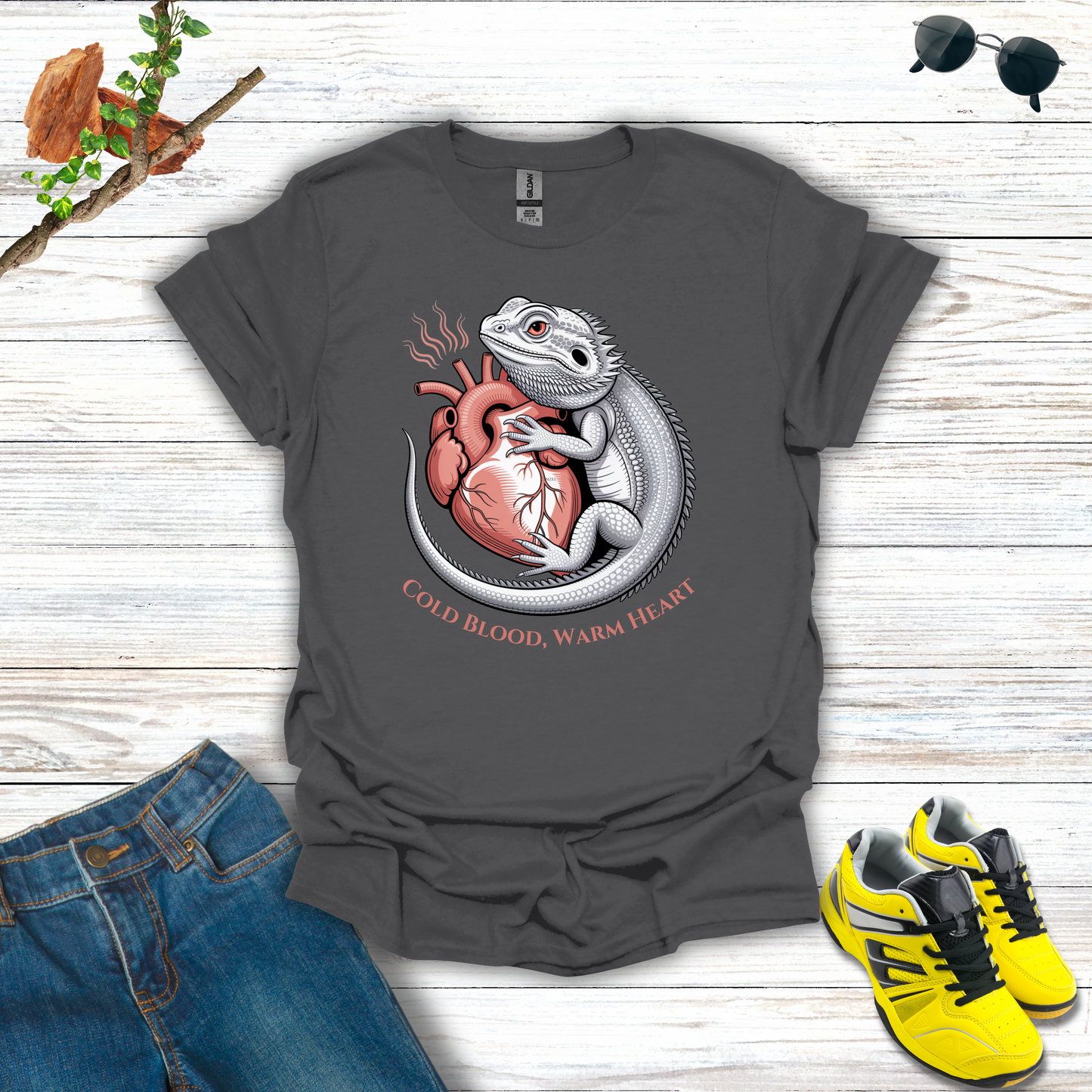 Cold Blood, Warm Heart Bearded Dragon T-Shirt