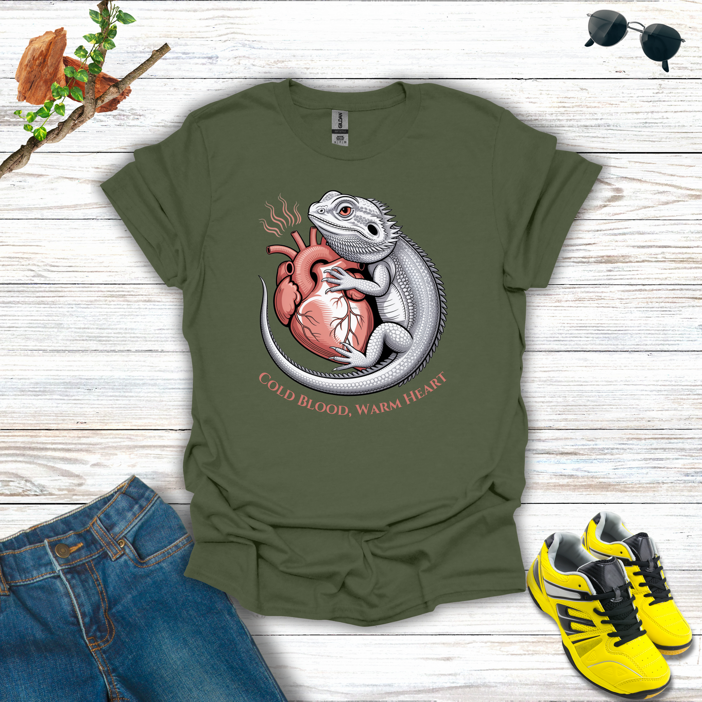 Cold Blood, Warm Heart Bearded Dragon T-Shirt