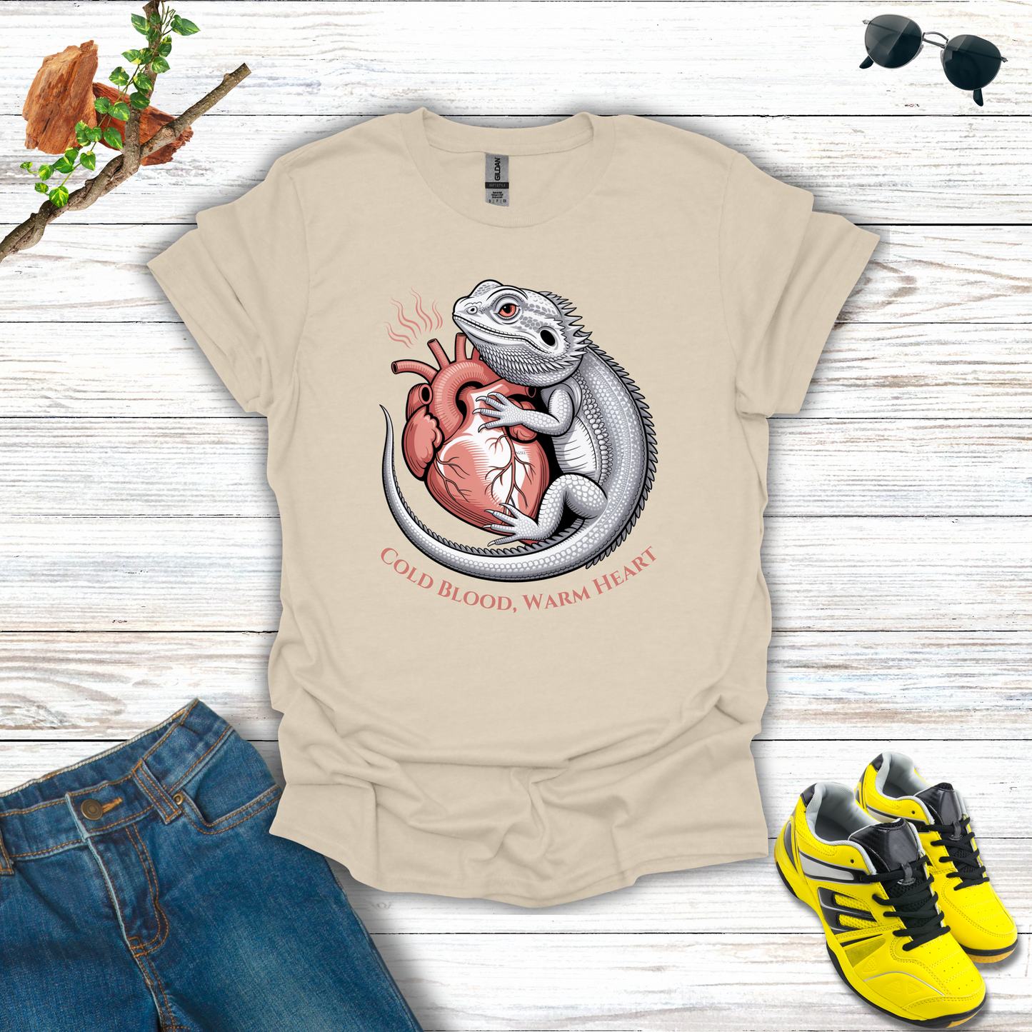 Cold Blood, Warm Heart Bearded Dragon T-Shirt