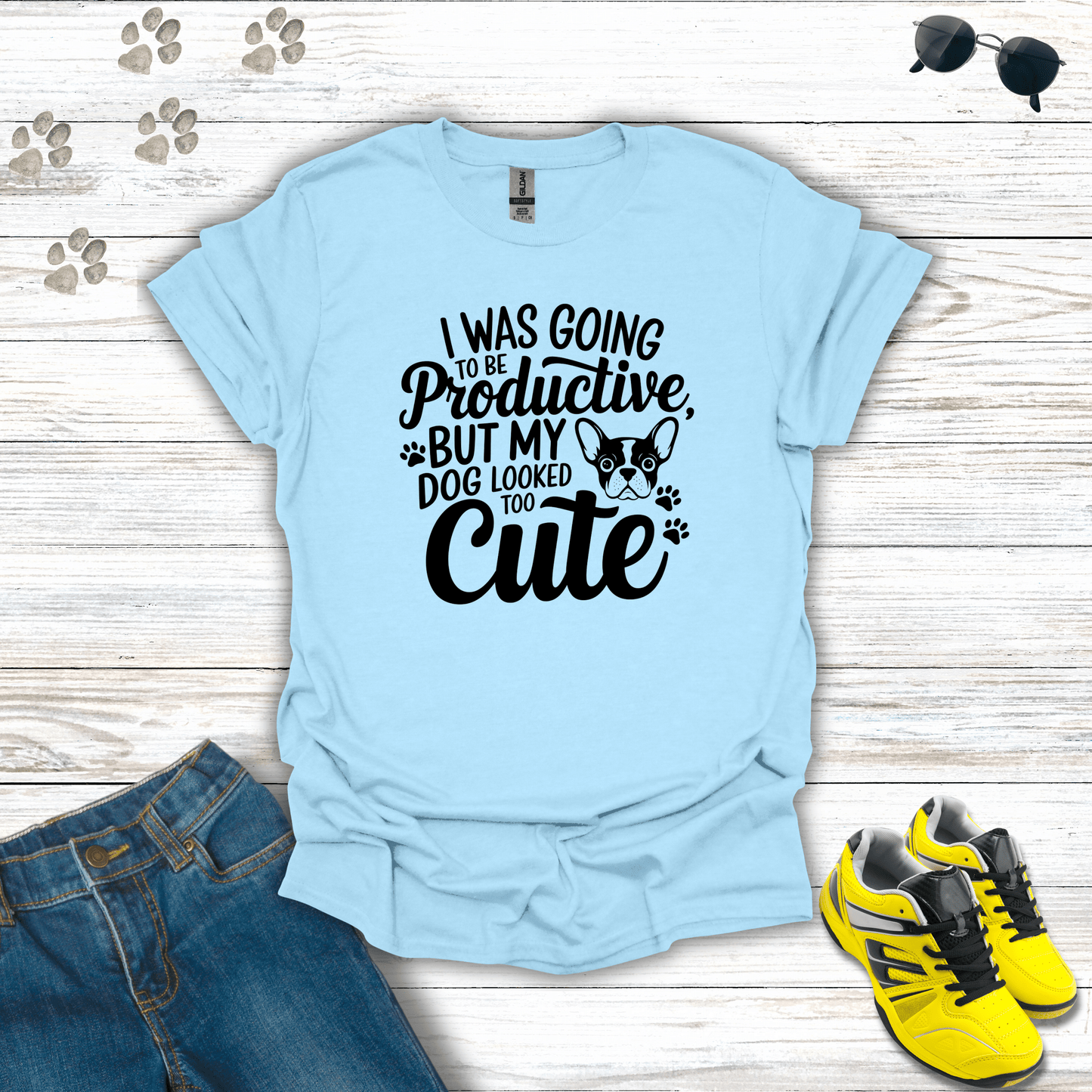 I was going to be productive, but my dog looked too cute T-Shirt