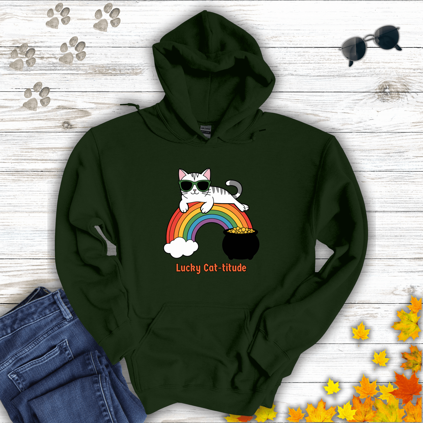Lucky Cat-titude Hoodie