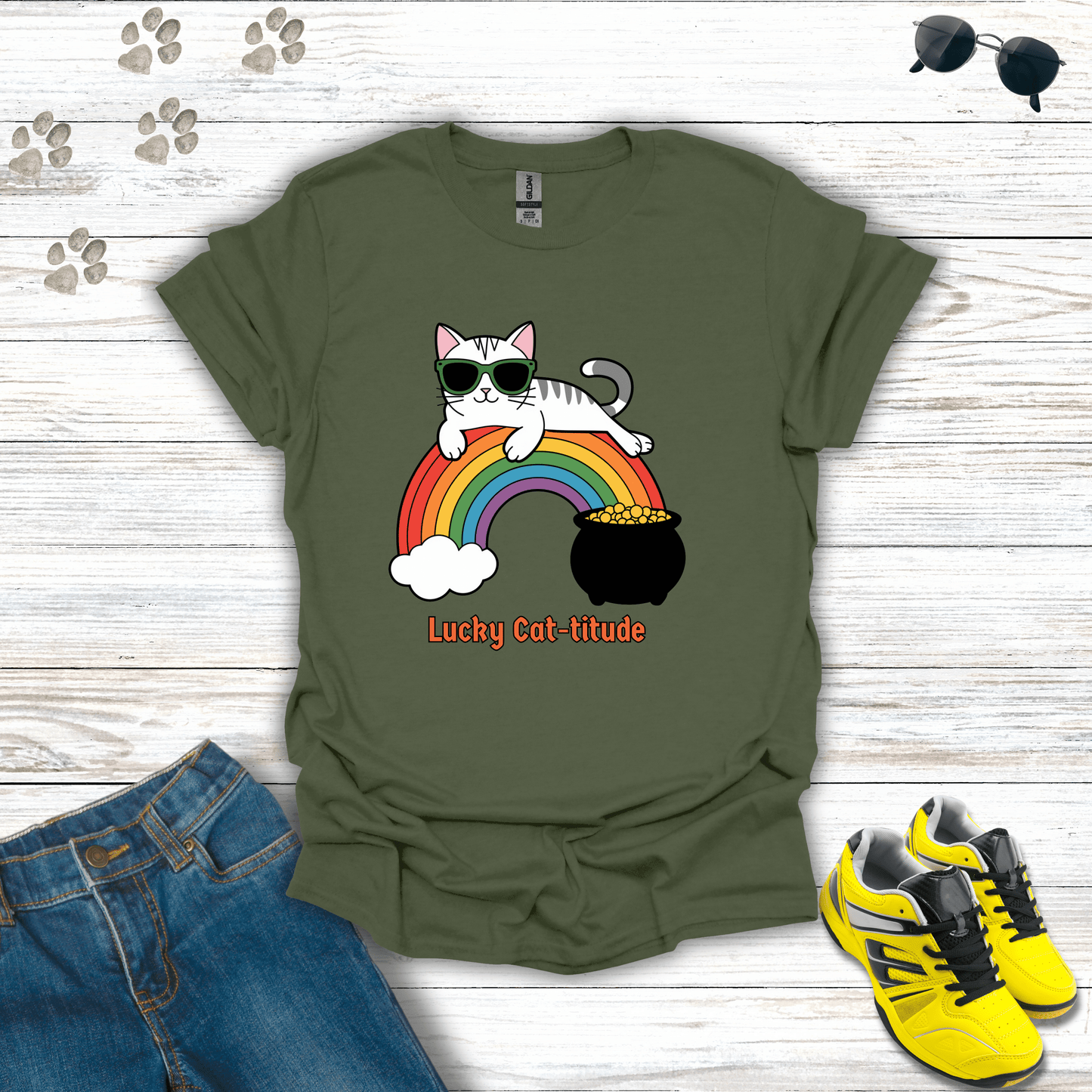 Lucky Cat-titude T-Shirt