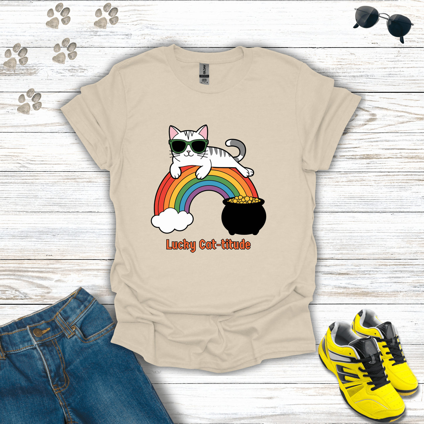 Lucky Cat-titude T-Shirt