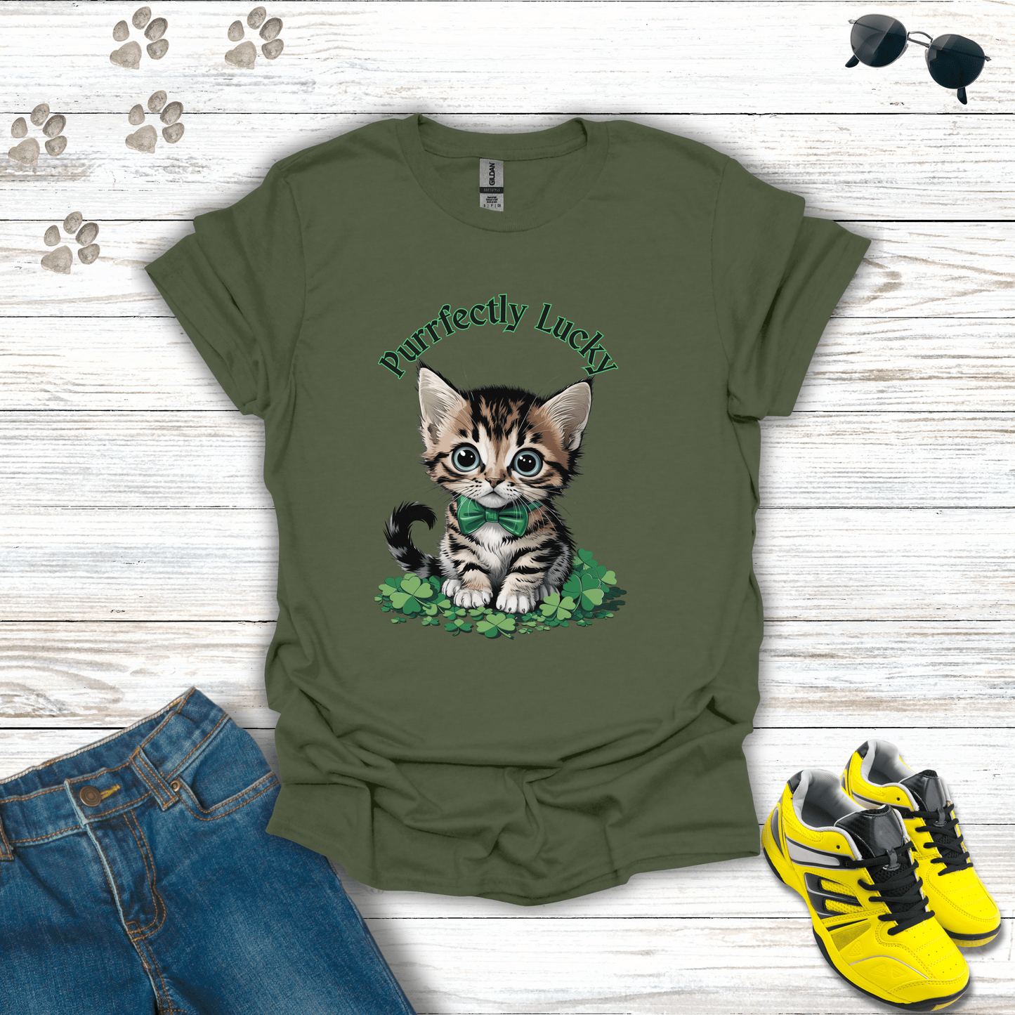 Purrfectly Lucky Cat T-Shirt