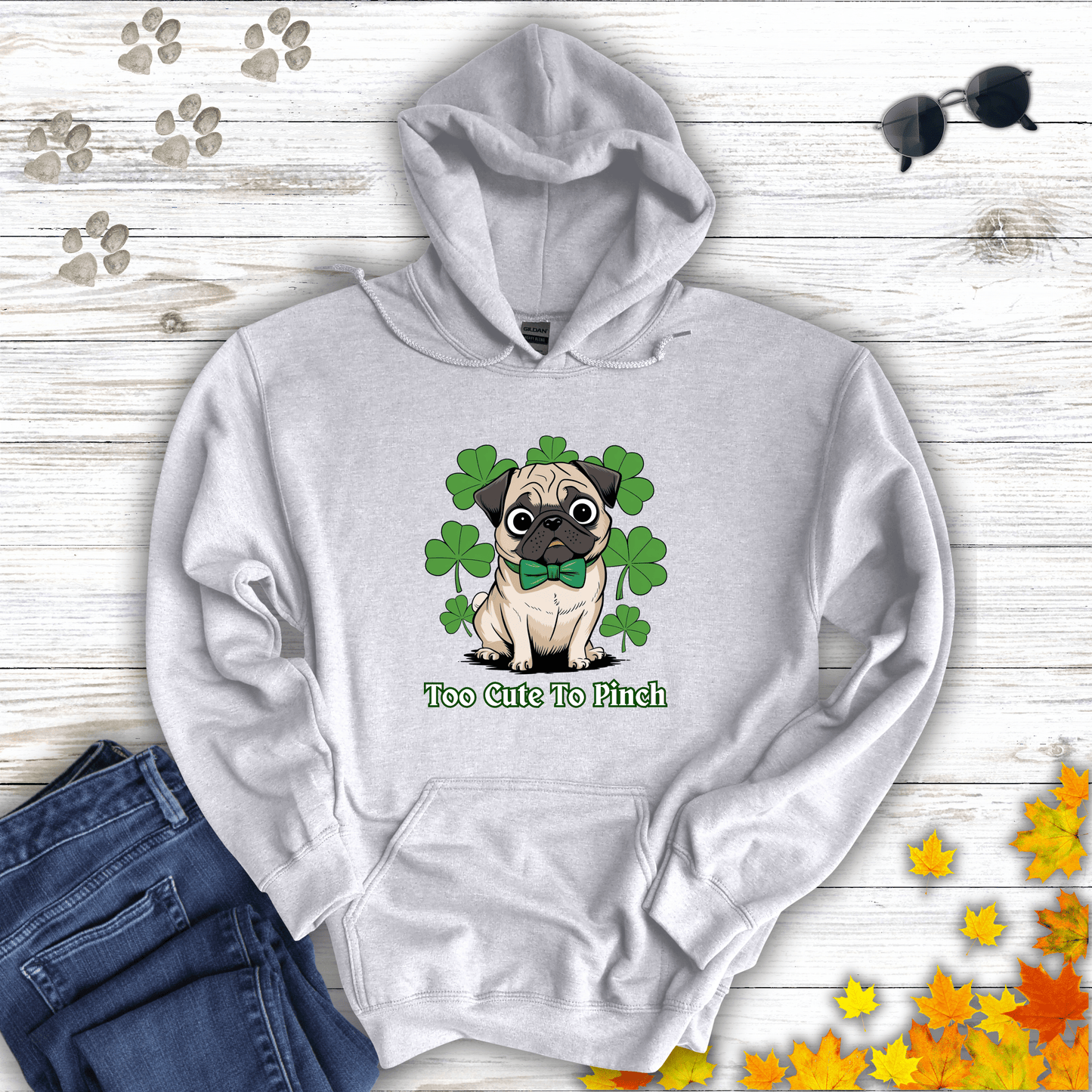 Too Cute To Pinch Pug Hoodie