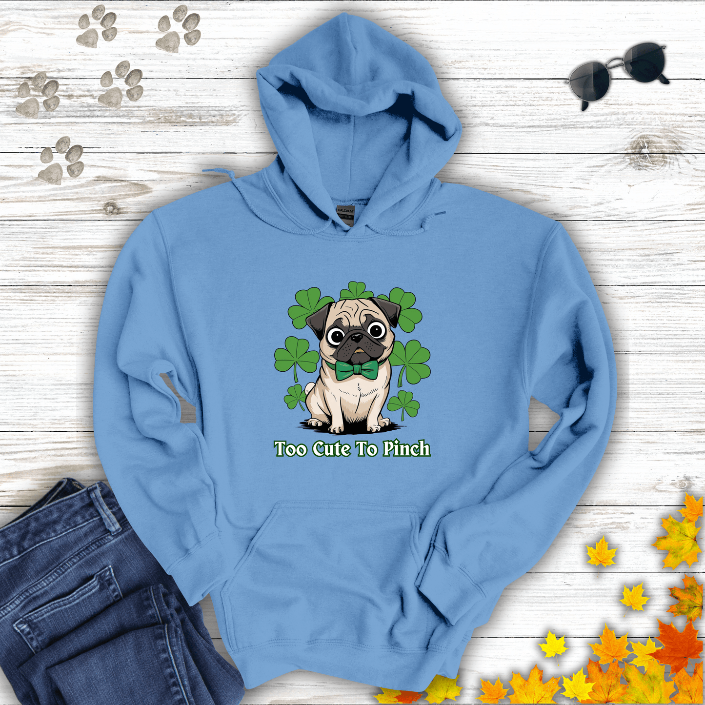 Too Cute To Pinch Pug Hoodie