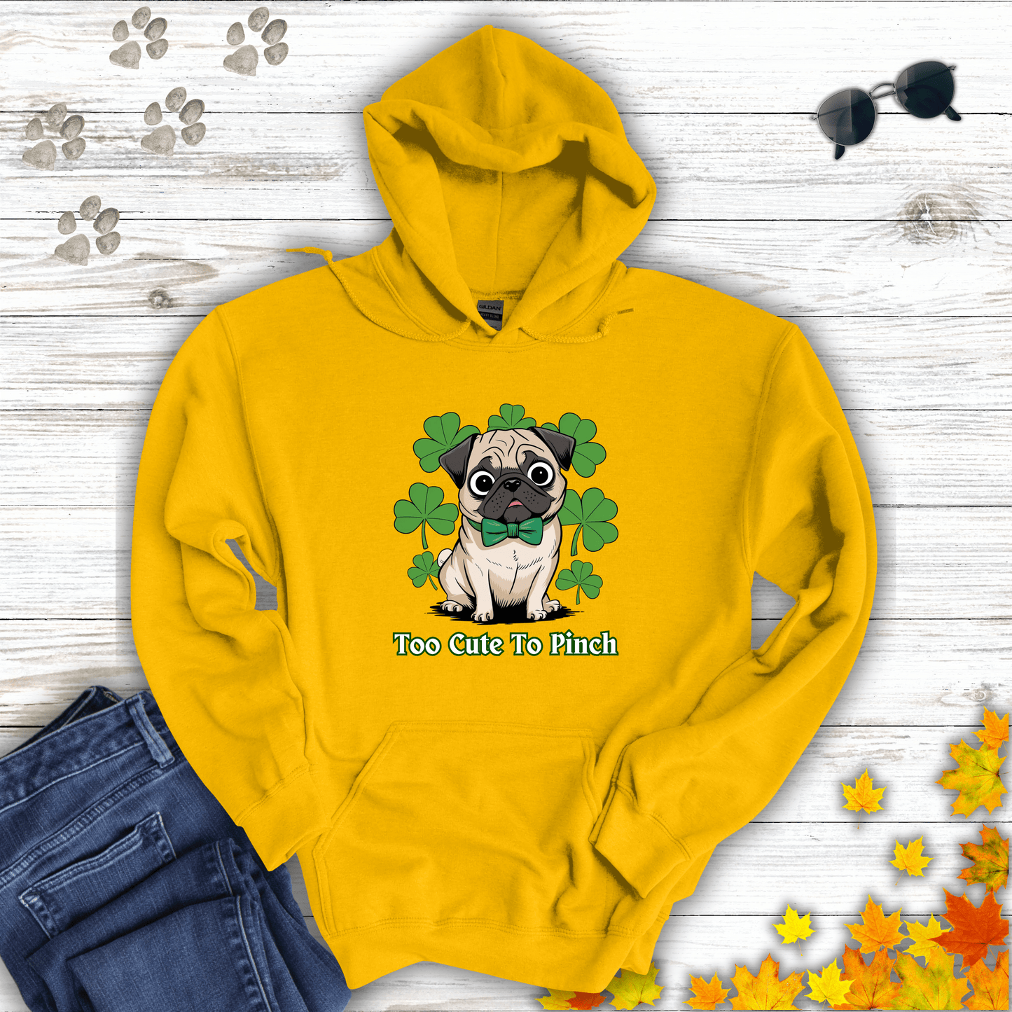 Too Cute To Pinch Pug Hoodie