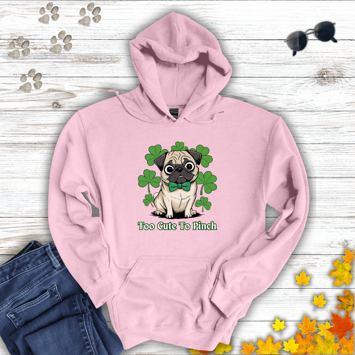 Too Cute To Pinch Pug Hoodie