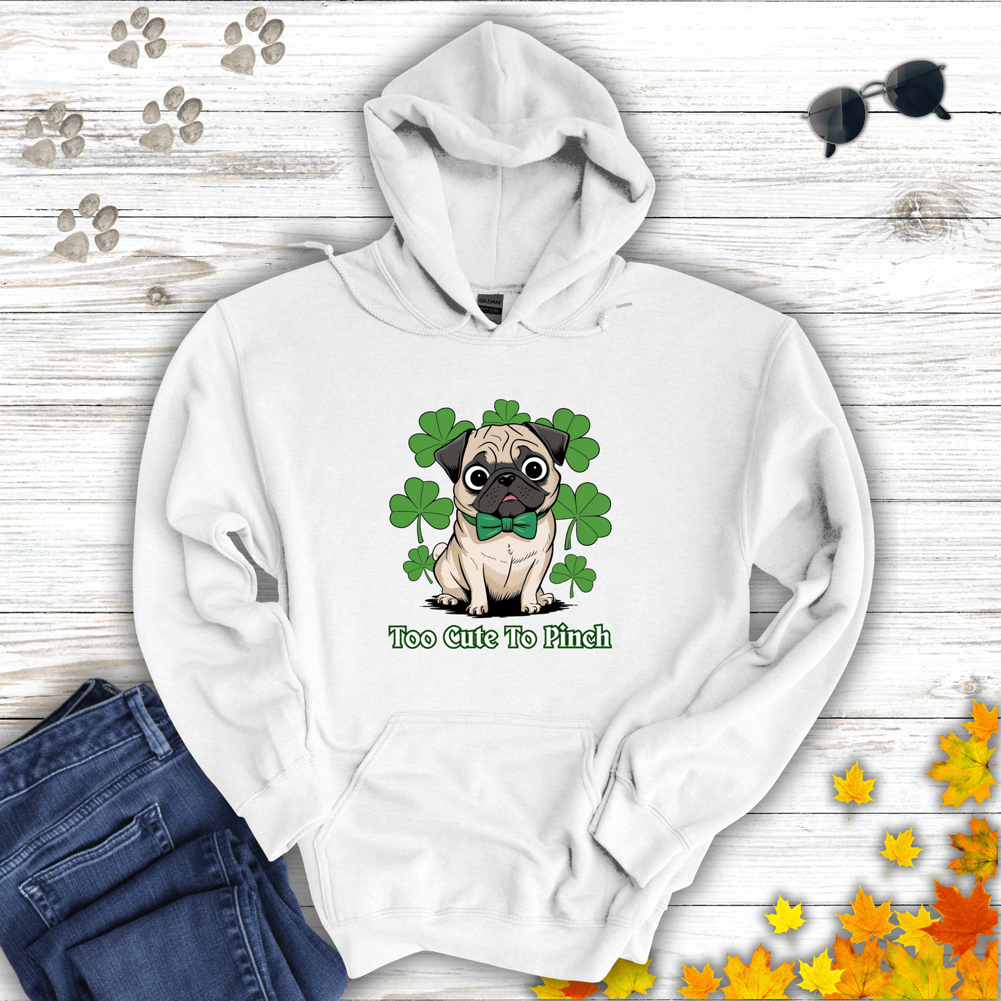 Too Cute To Pinch Pug Hoodie