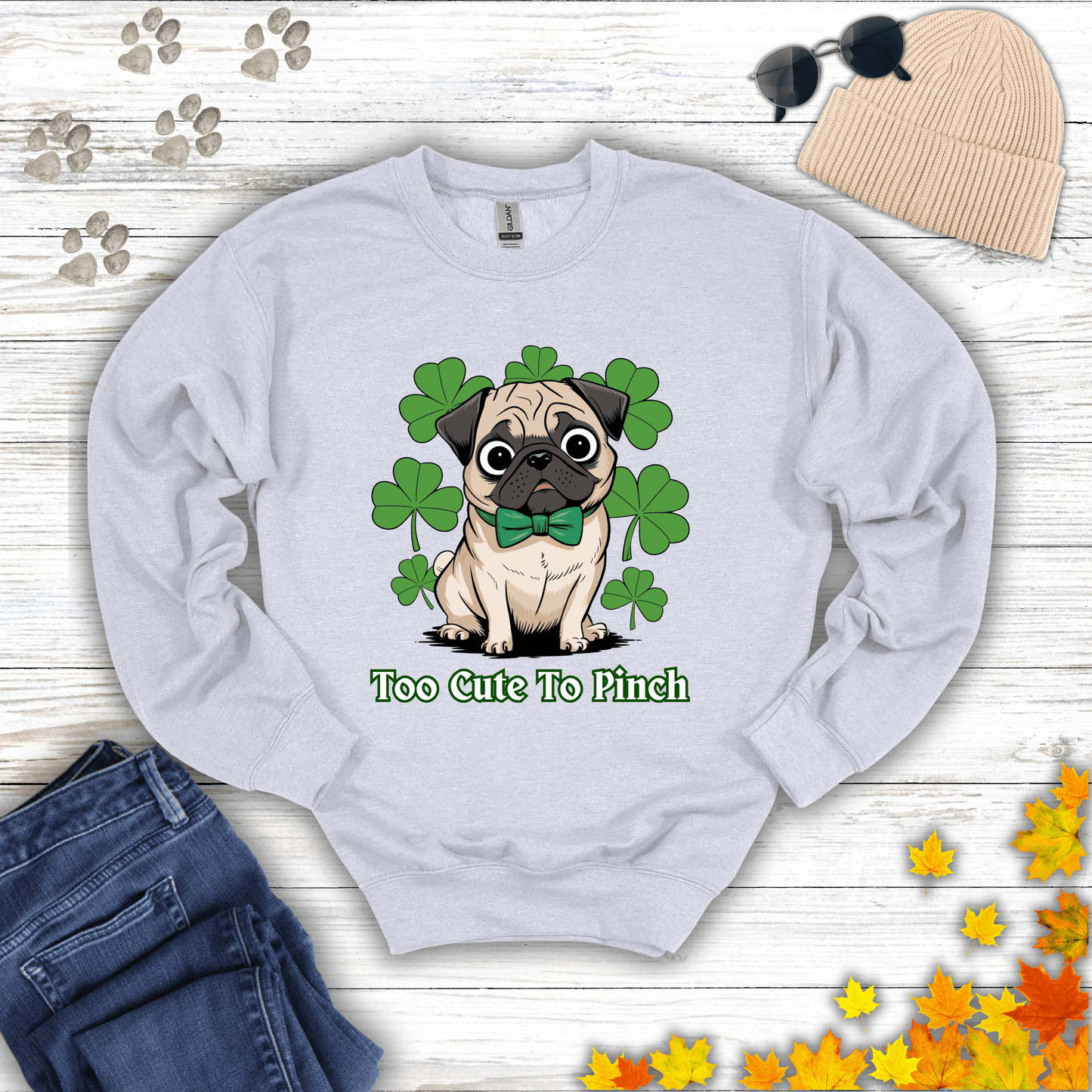 Too Cute To Pinch Pug Sweatshirt