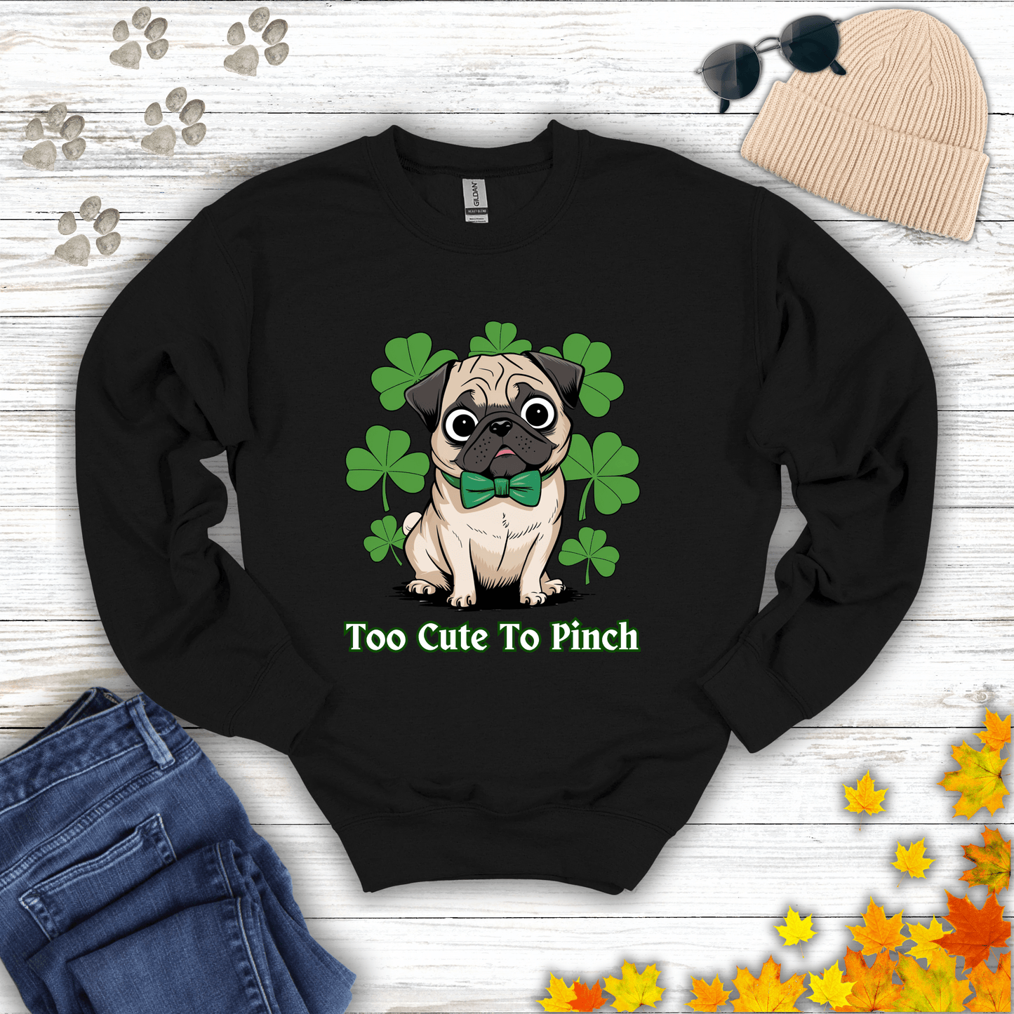 Too Cute To Pinch Pug Sweatshirt