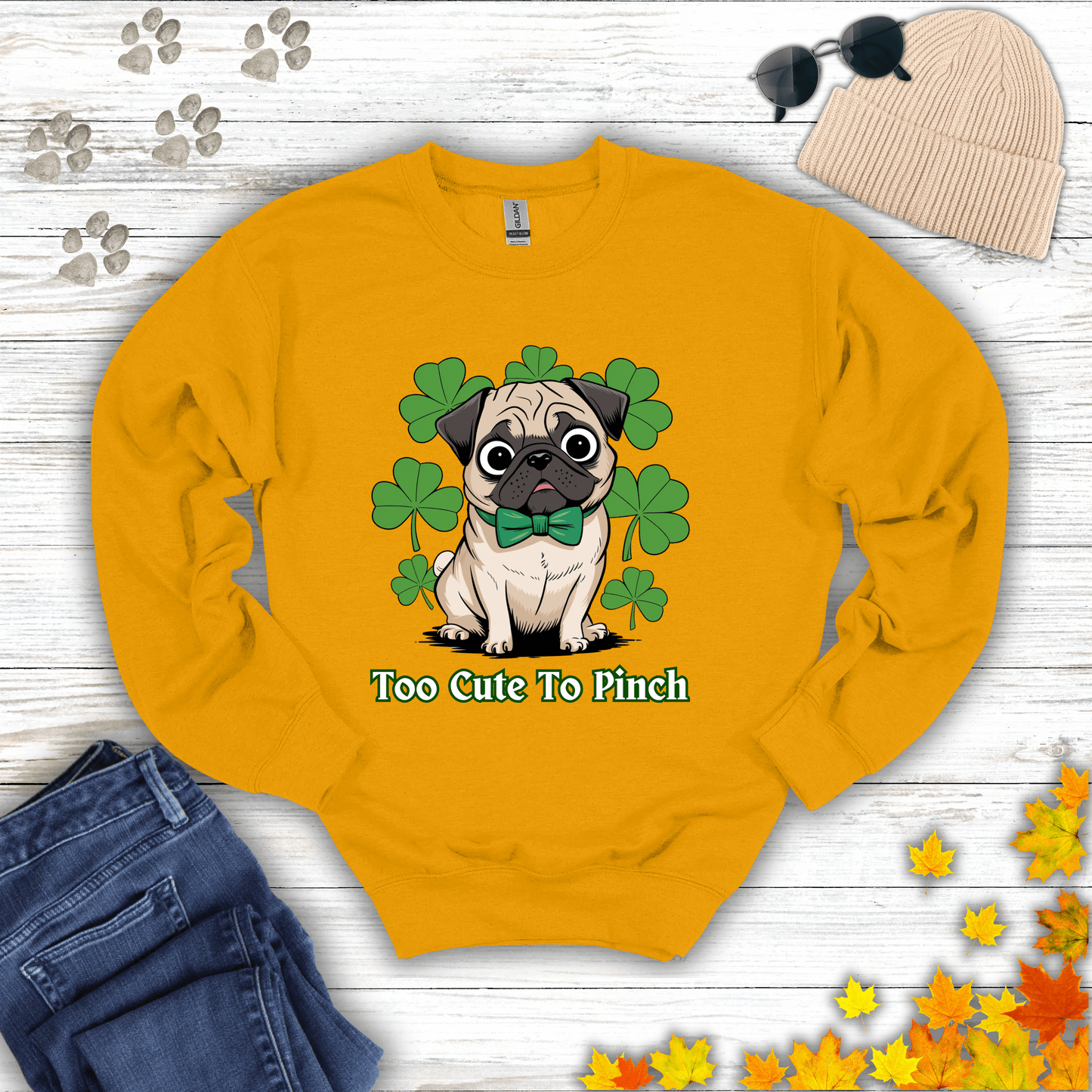 Too Cute To Pinch Pug Sweatshirt