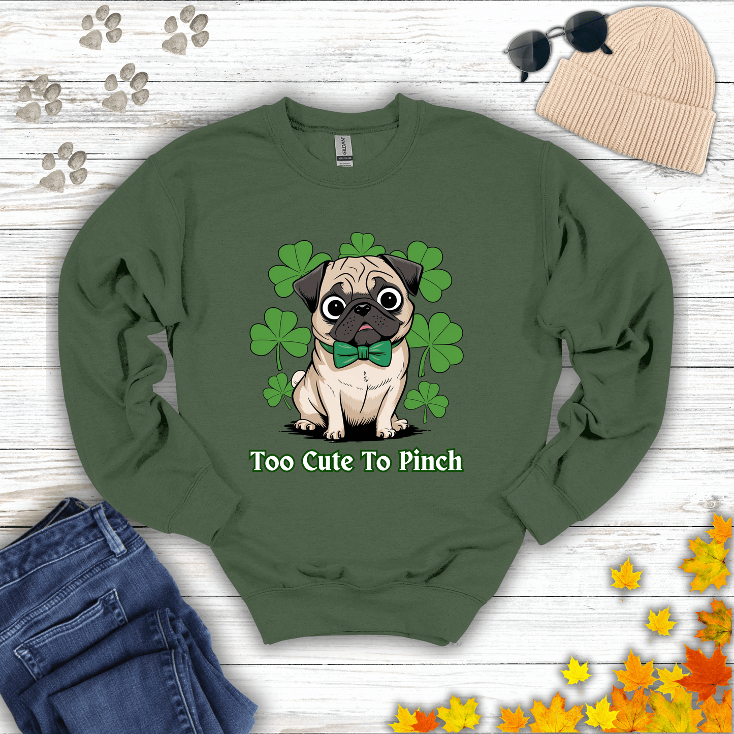 Too Cute To Pinch Pug Sweatshirt