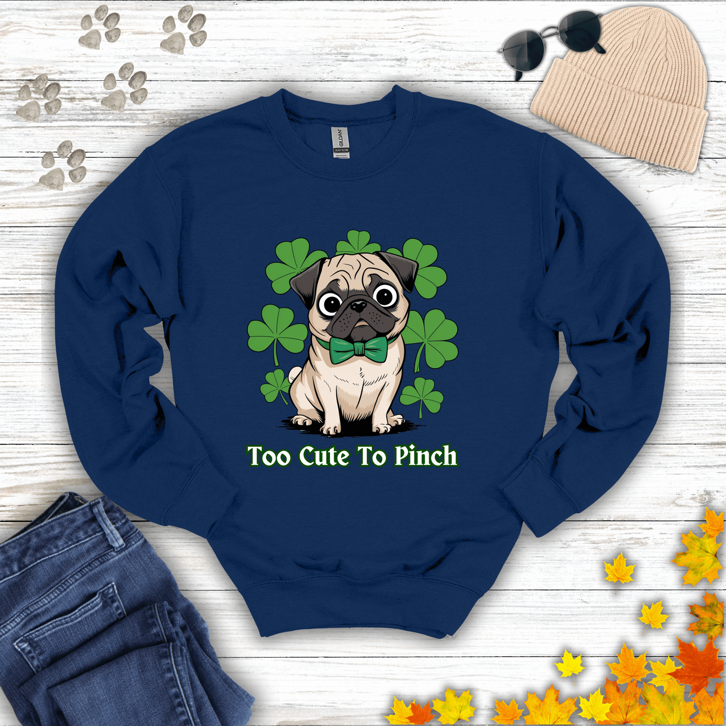 Too Cute To Pinch Pug Sweatshirt
