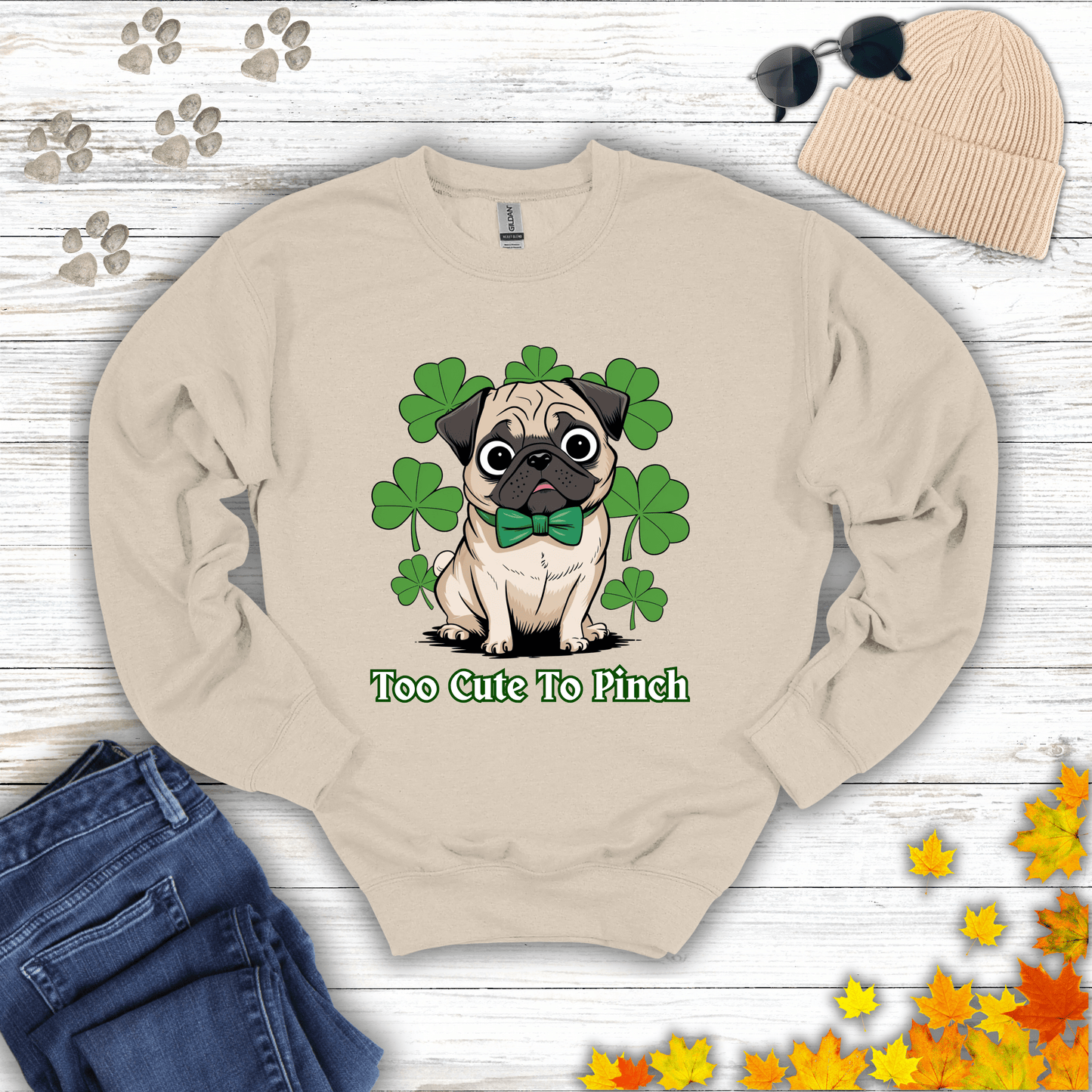 Too Cute To Pinch Pug Sweatshirt