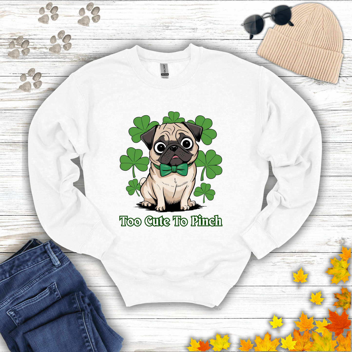 Too Cute To Pinch Pug Sweatshirt