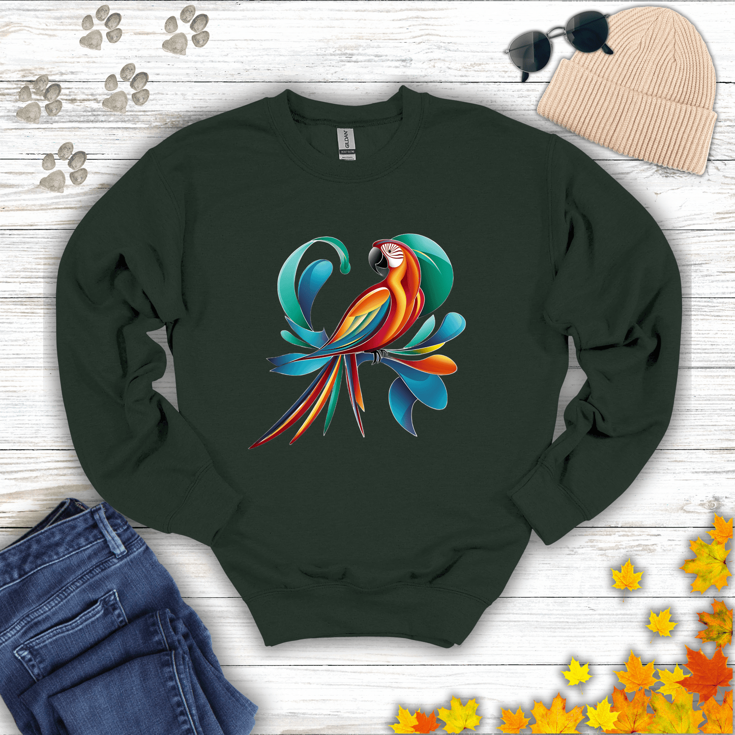 Tropical Bird Graphic Sweatshirt
