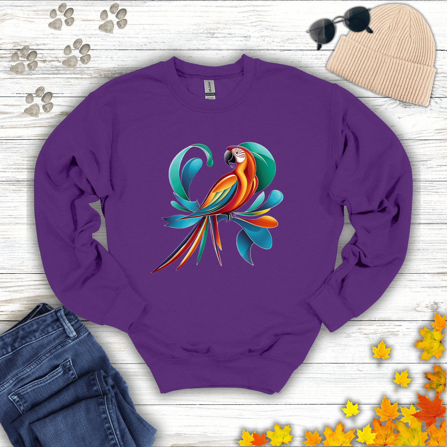 Tropical Bird Graphic Sweatshirt