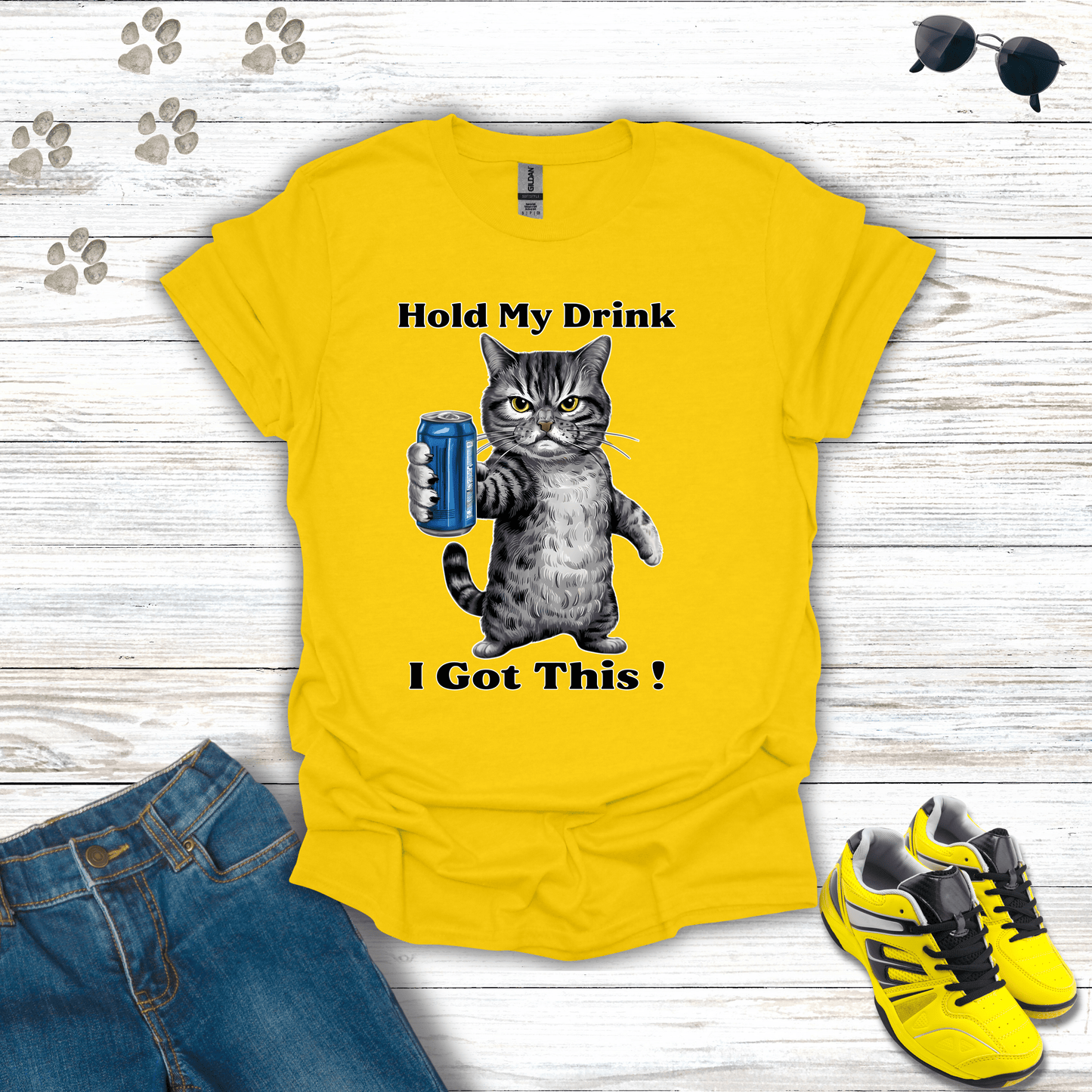 Cat - Hold My Drink I Got This T-Shirt Daisy / S unisex graphic t-shirt
