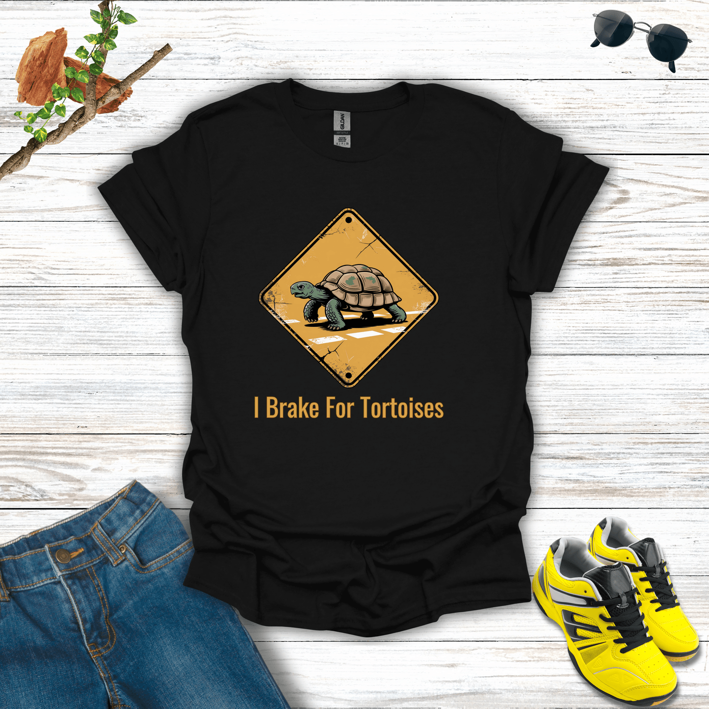 I Brake For Tortoises T-Shirt Black / S unisex graphic t-shirt