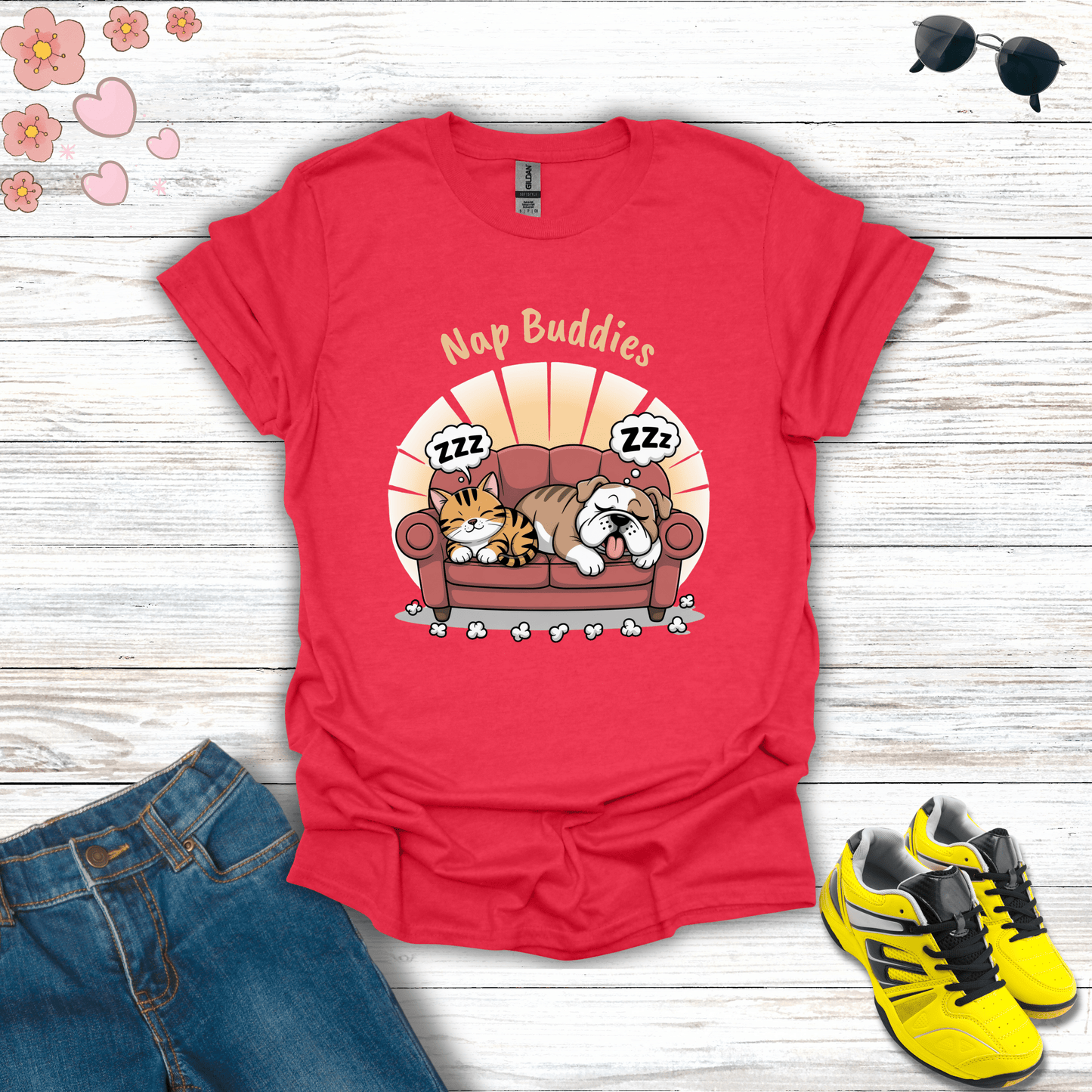 Nap Buddies T-Shirt Heather Red / S unisex graphic t-shirt