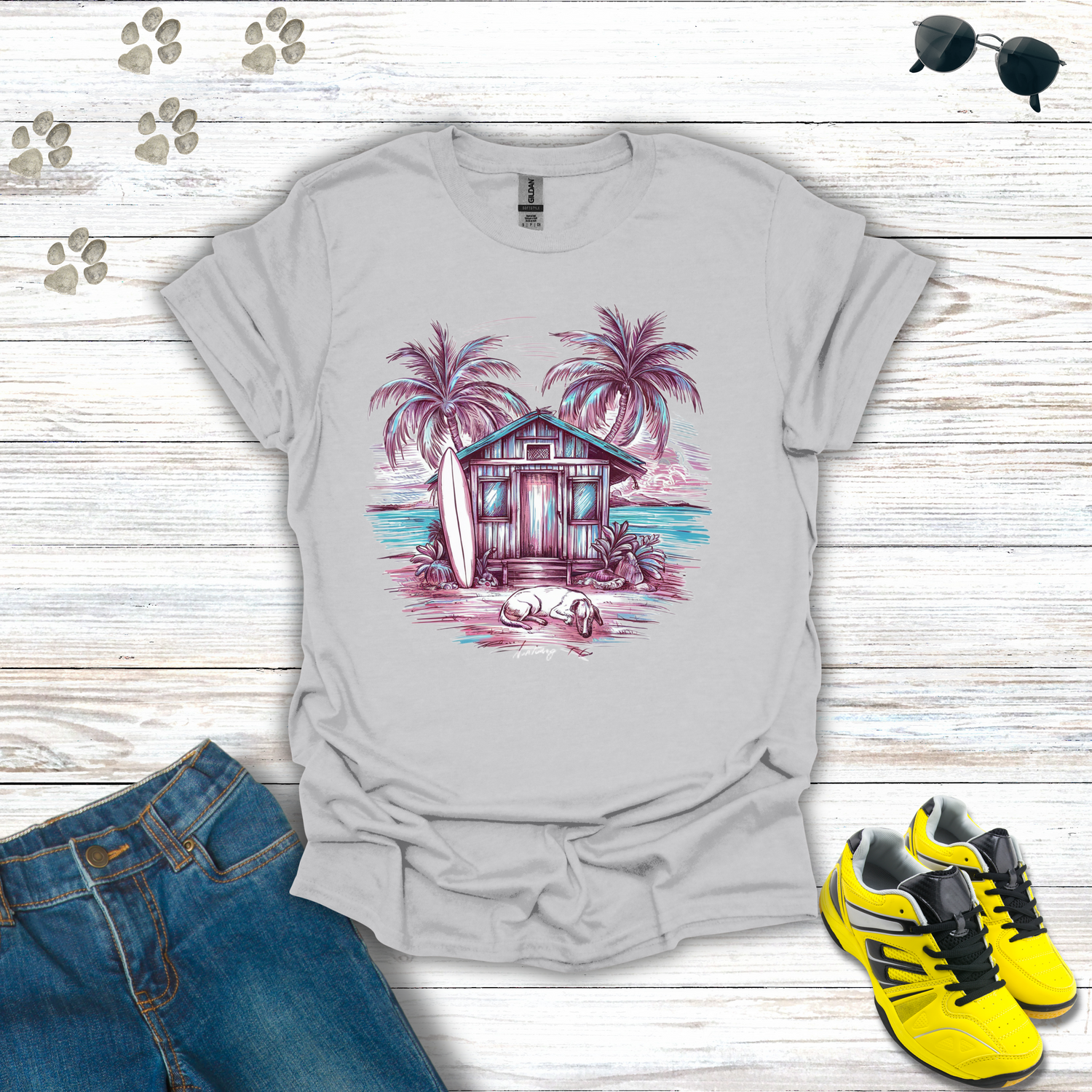 Paws in Paradise T-Shirt Collection – Tropical Pet Graphic Tees