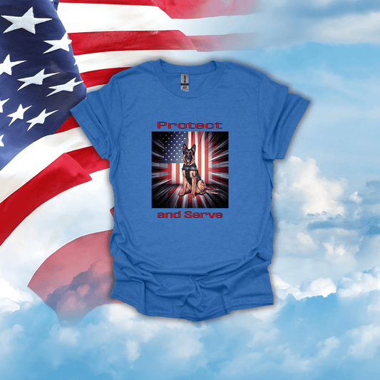 German Shepherd K-9 Patriotic T-Shirt