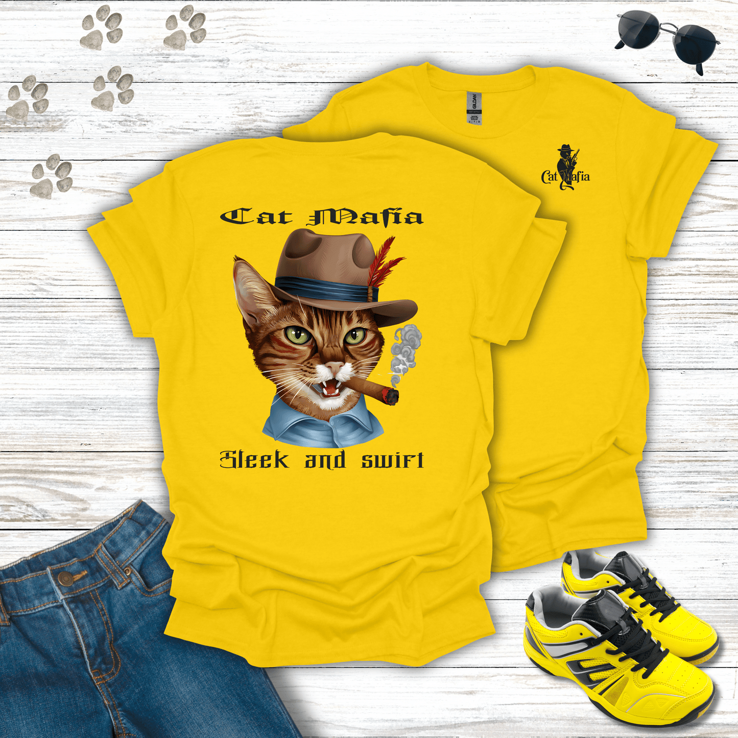 American Shorthair Cat Mafia T-Shirt