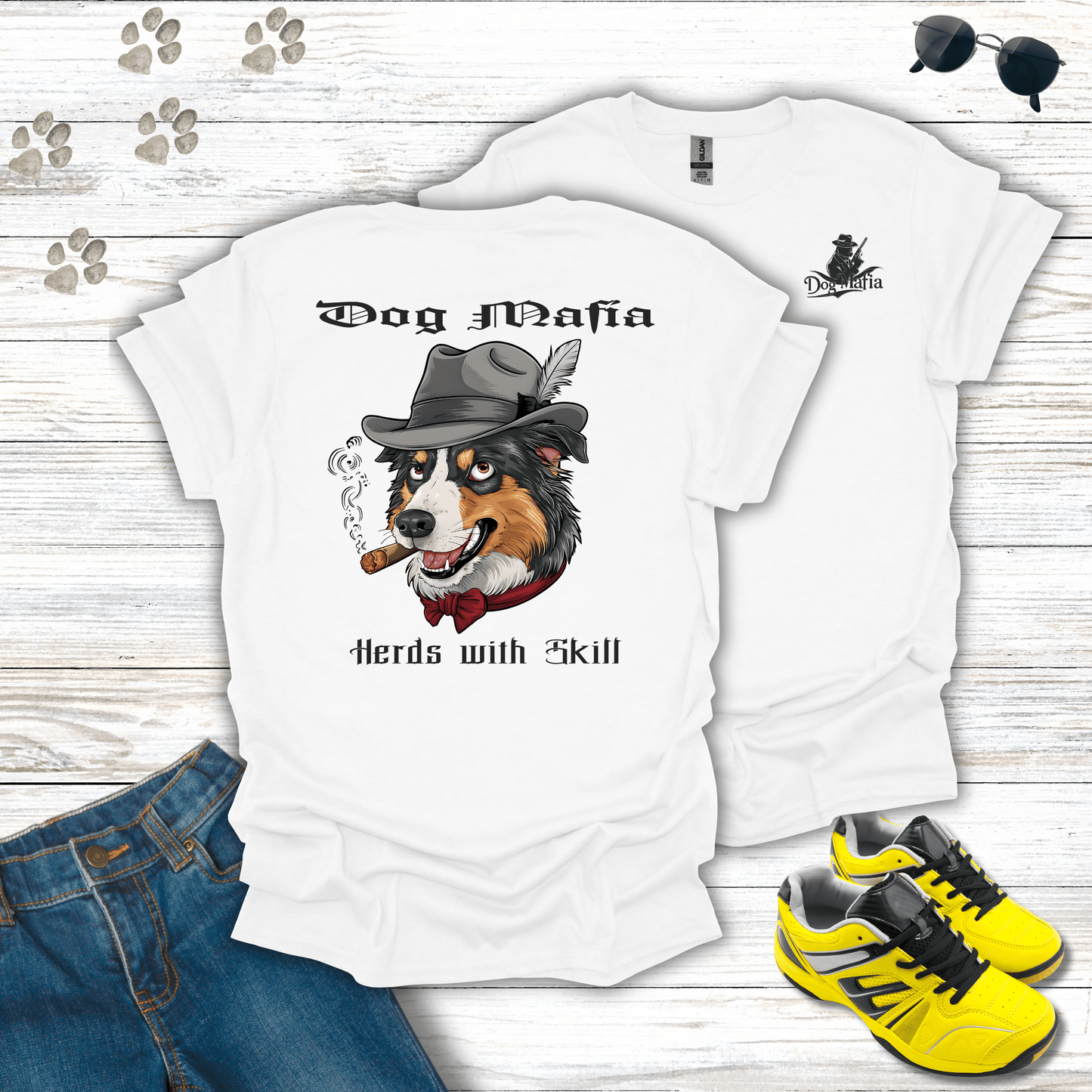 Australian Shepherd Dog Mafia T-Shirt
