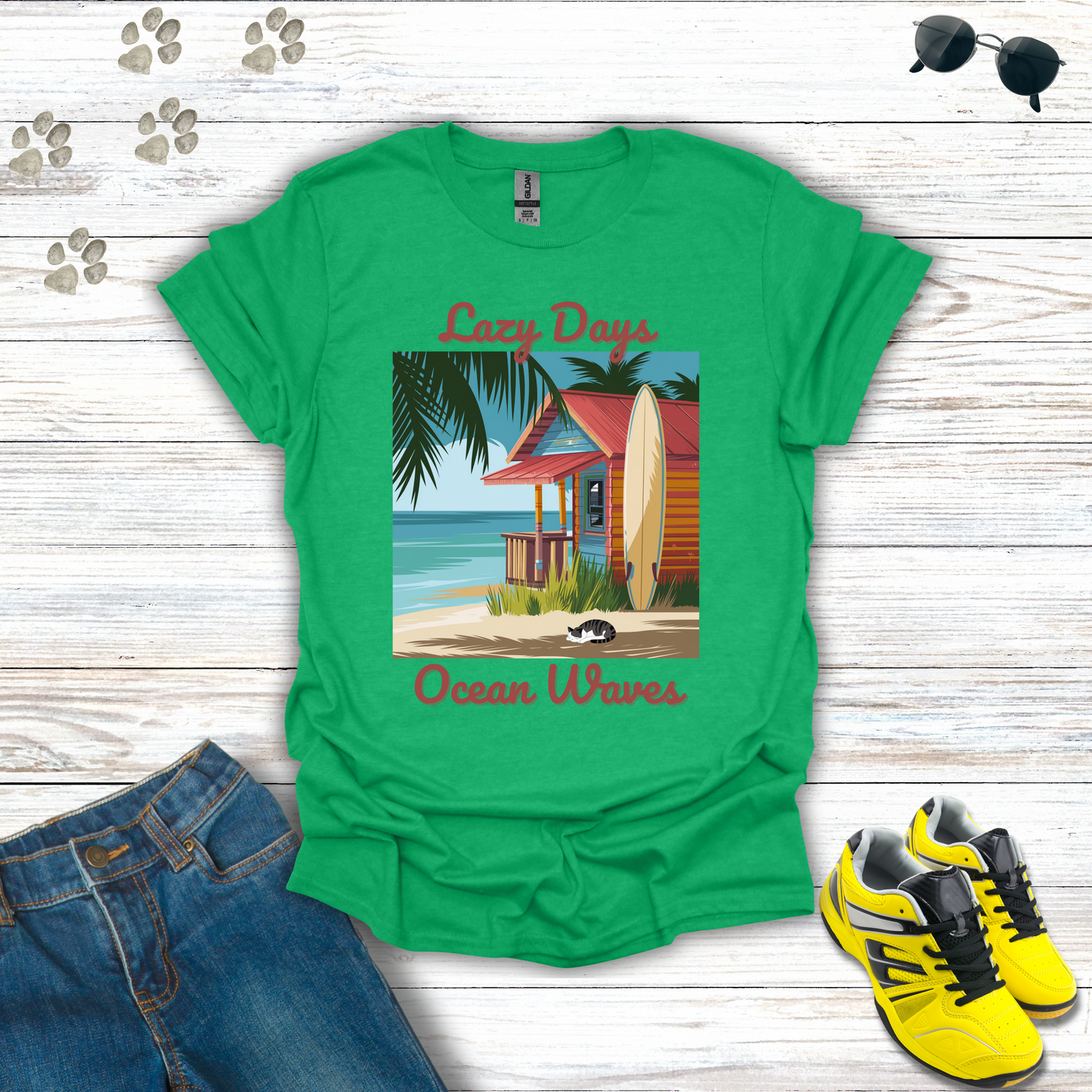 Lazy Days, Ocean Waves T-Shirt