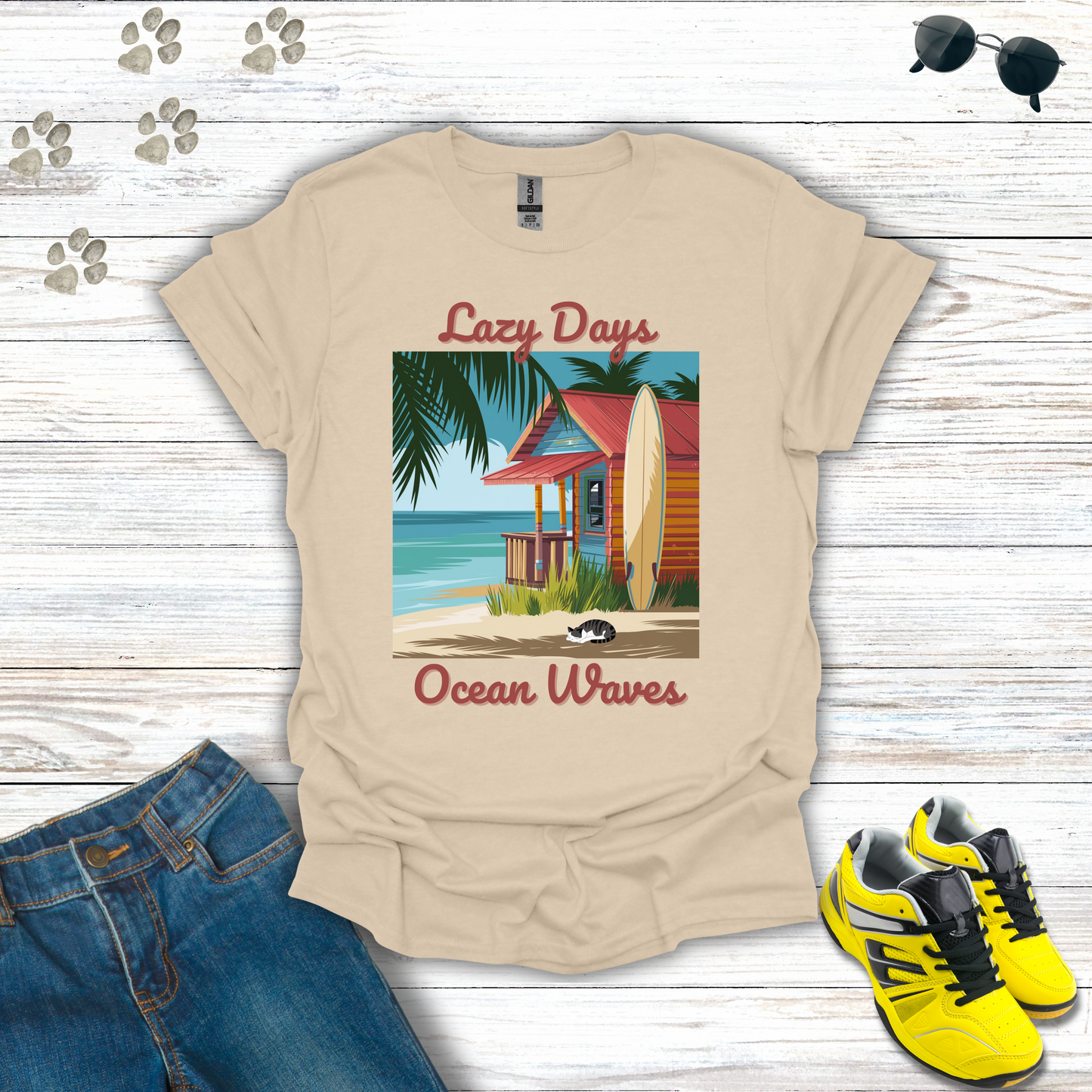 Lazy Days, Ocean Waves T-Shirt