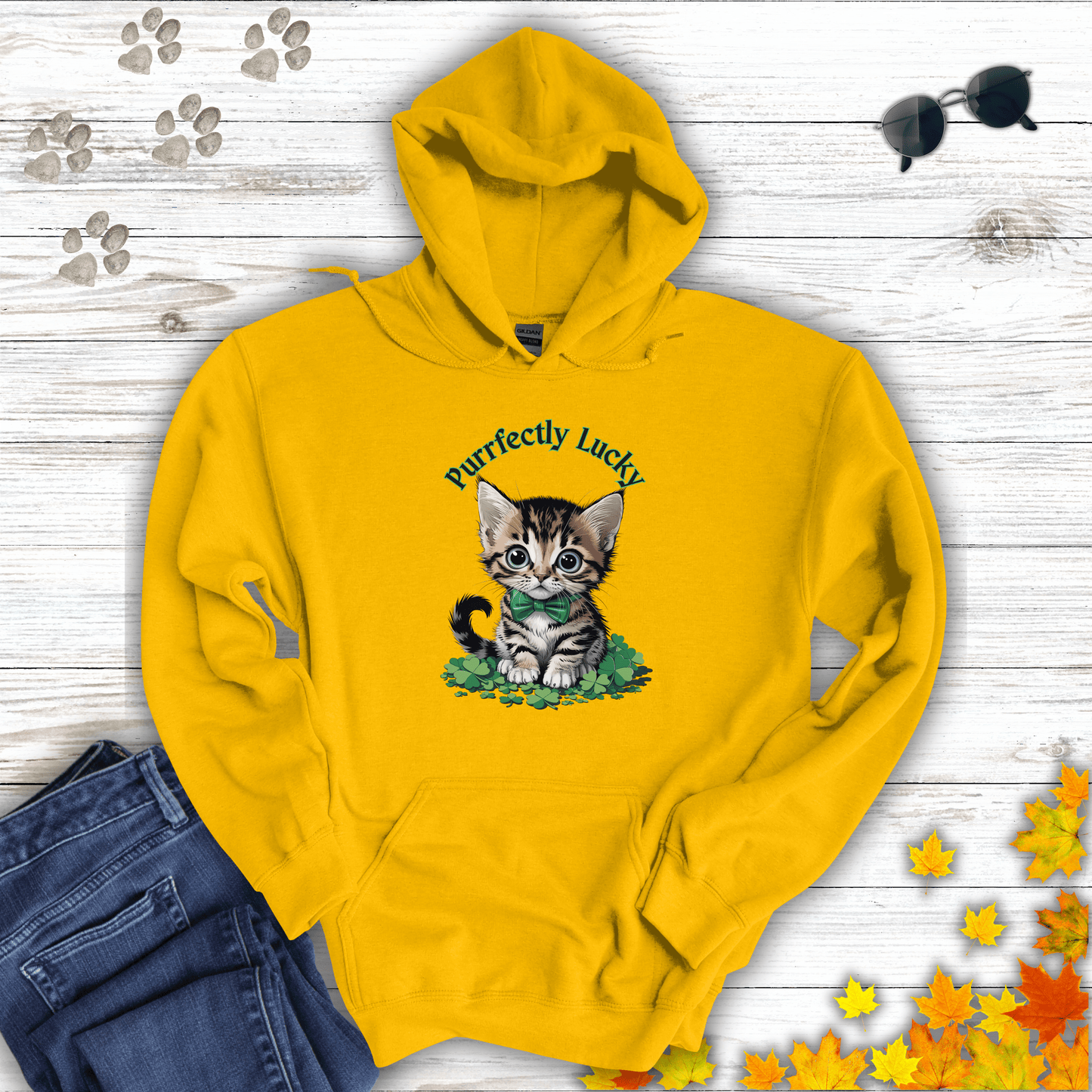 Purrfectly Lucky Cat Hoodie