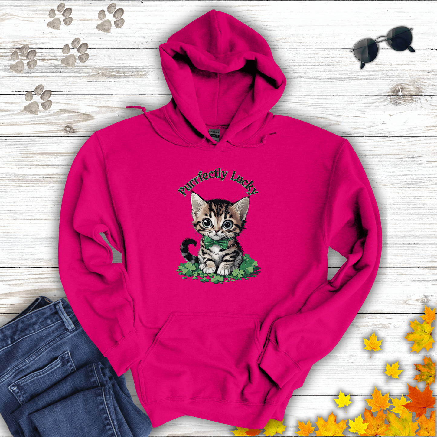 Purrfectly Lucky Cat Hoodie