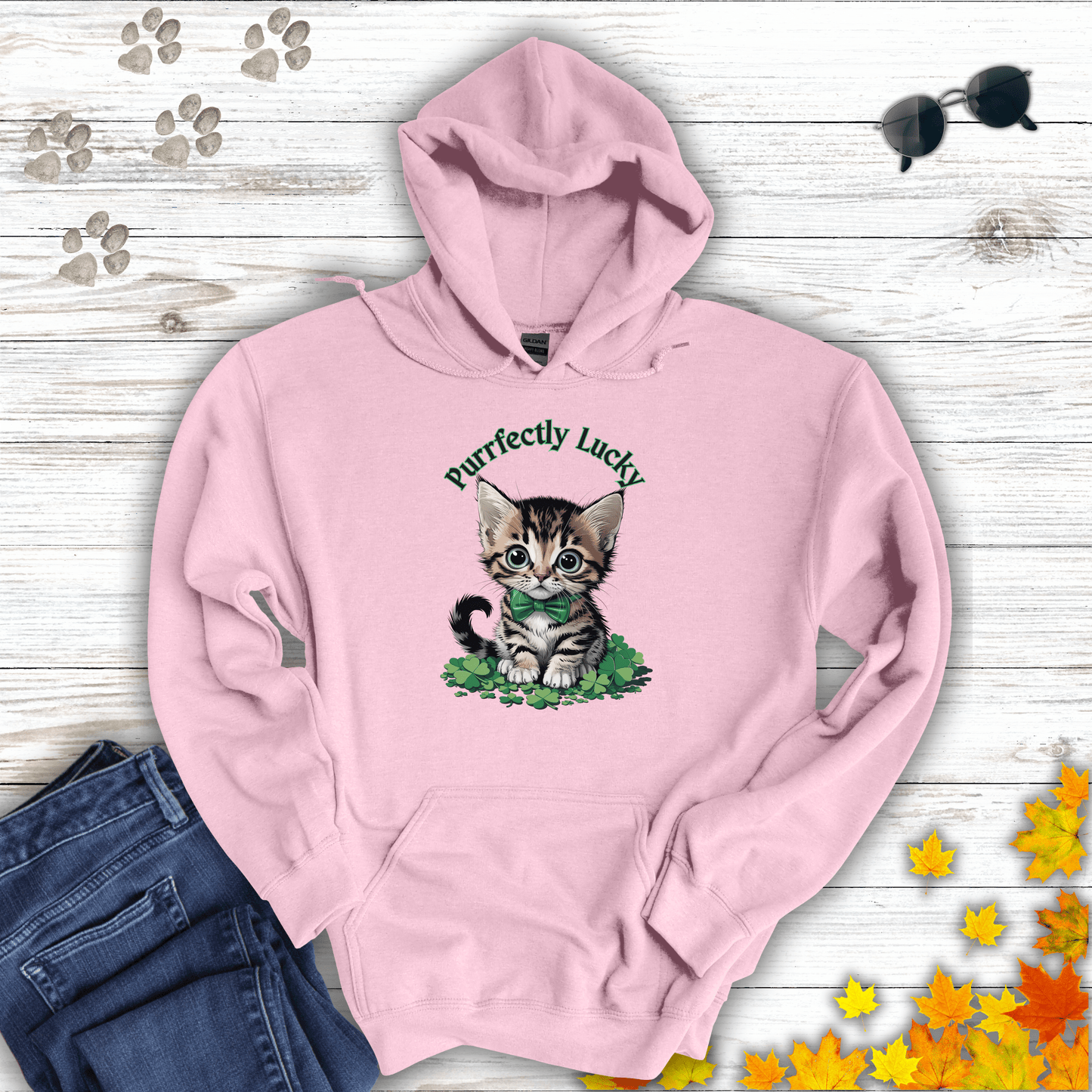 Purrfectly Lucky Cat Hoodie