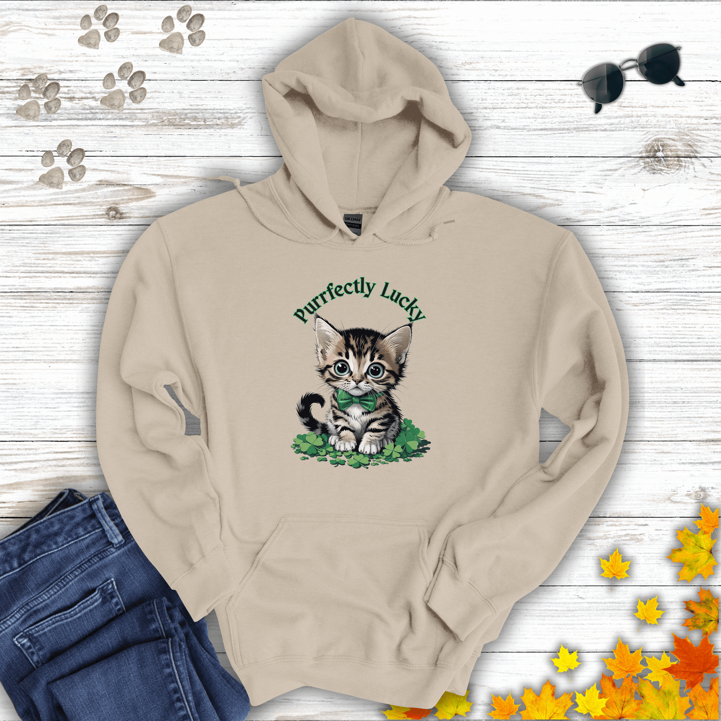 Purrfectly Lucky Cat Hoodie