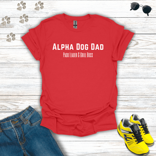 Alpha Dog Dad T-Shirt Red / S unisex graphic t-shirt
