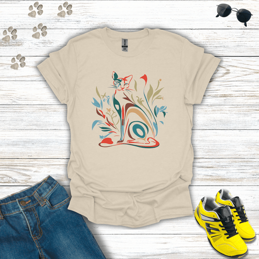 Aurora Aura: The Ethereal Cat T-Shirt Natural / S unisex graphic t-shirt